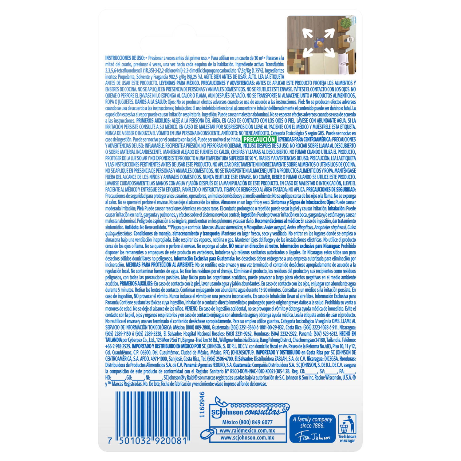 Raid® Insecticida de Acción concentrada contra mosquitos.