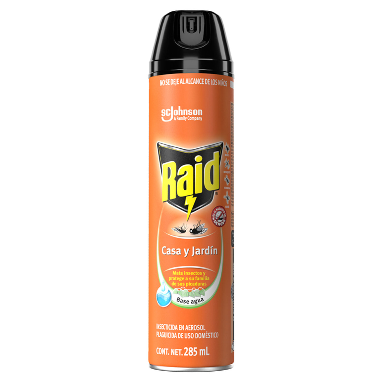 Raid Insecticida en Aerosol para Casa y Jardín, Mata Insectos, Plaguicida de Uso Domestico, 285mL