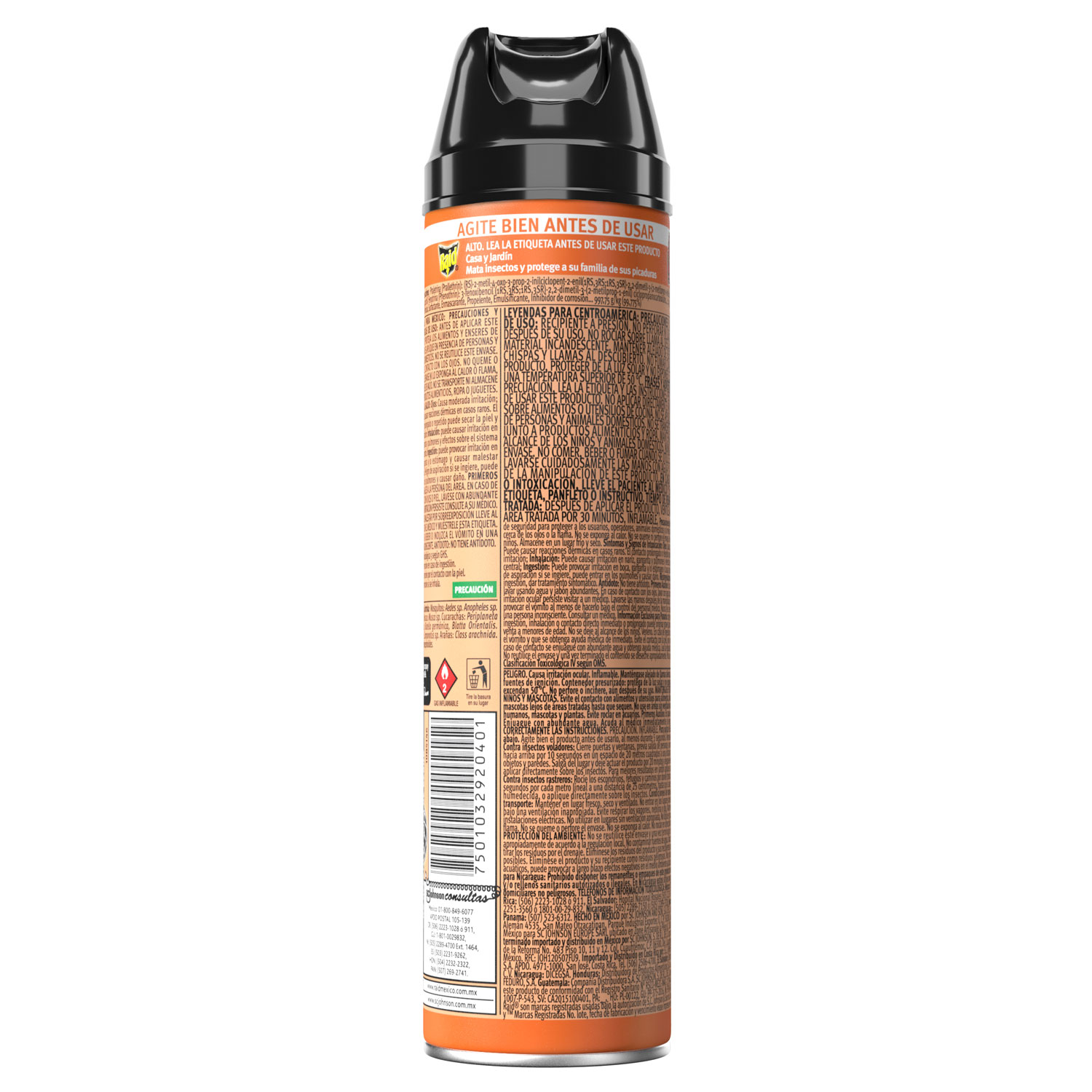 Raid Insecticida en Aerosol para Casa y Jardín, Mata Insectos, Plaguicida de Uso Domestico, 285mL