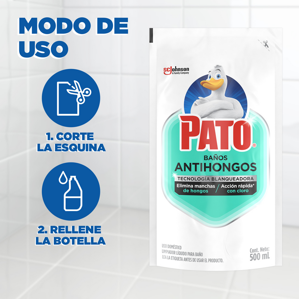 Pato Baño, Antihongos con cloro, Repuesto 500mL