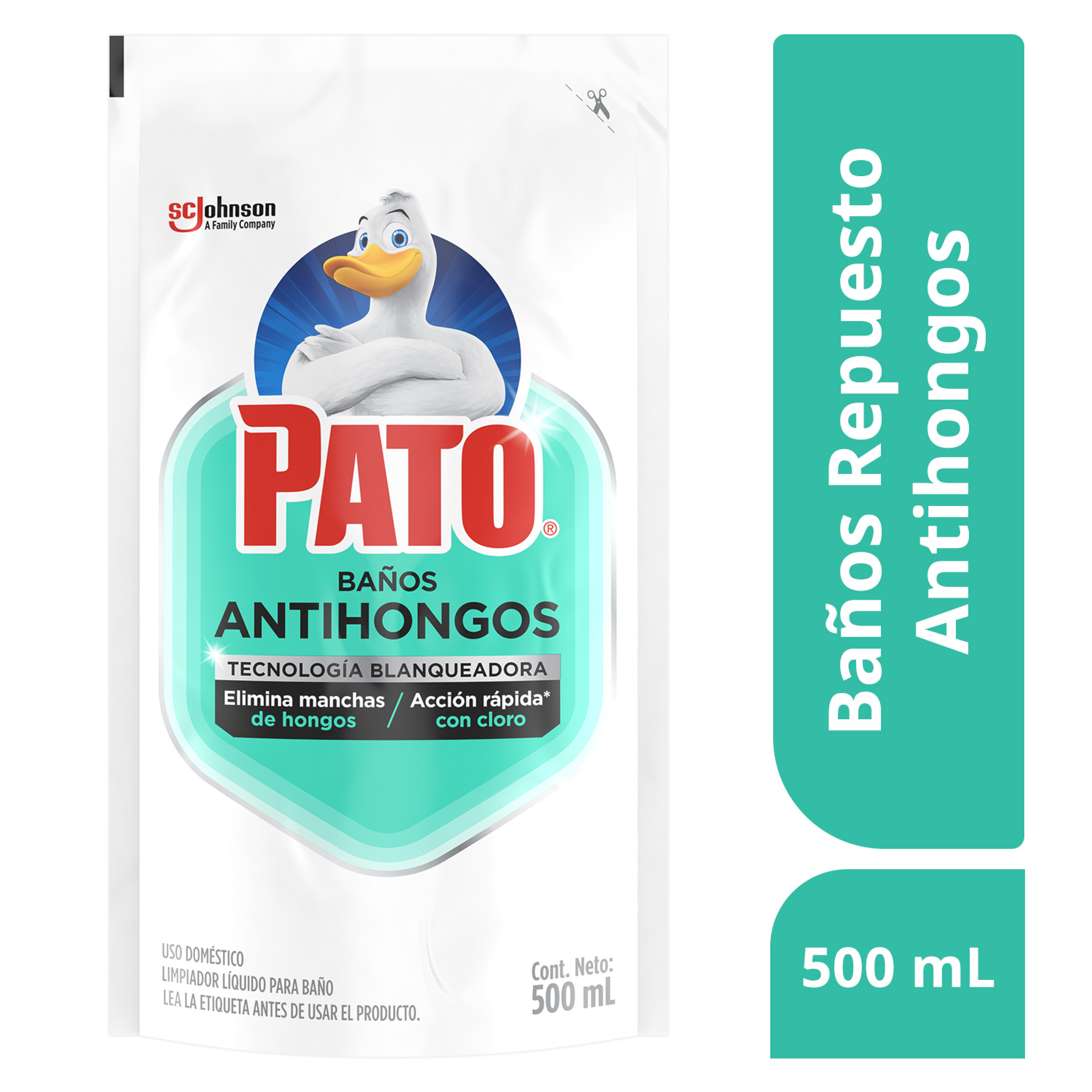 Pato Baño, Antihongos con cloro, Repuesto 500mL