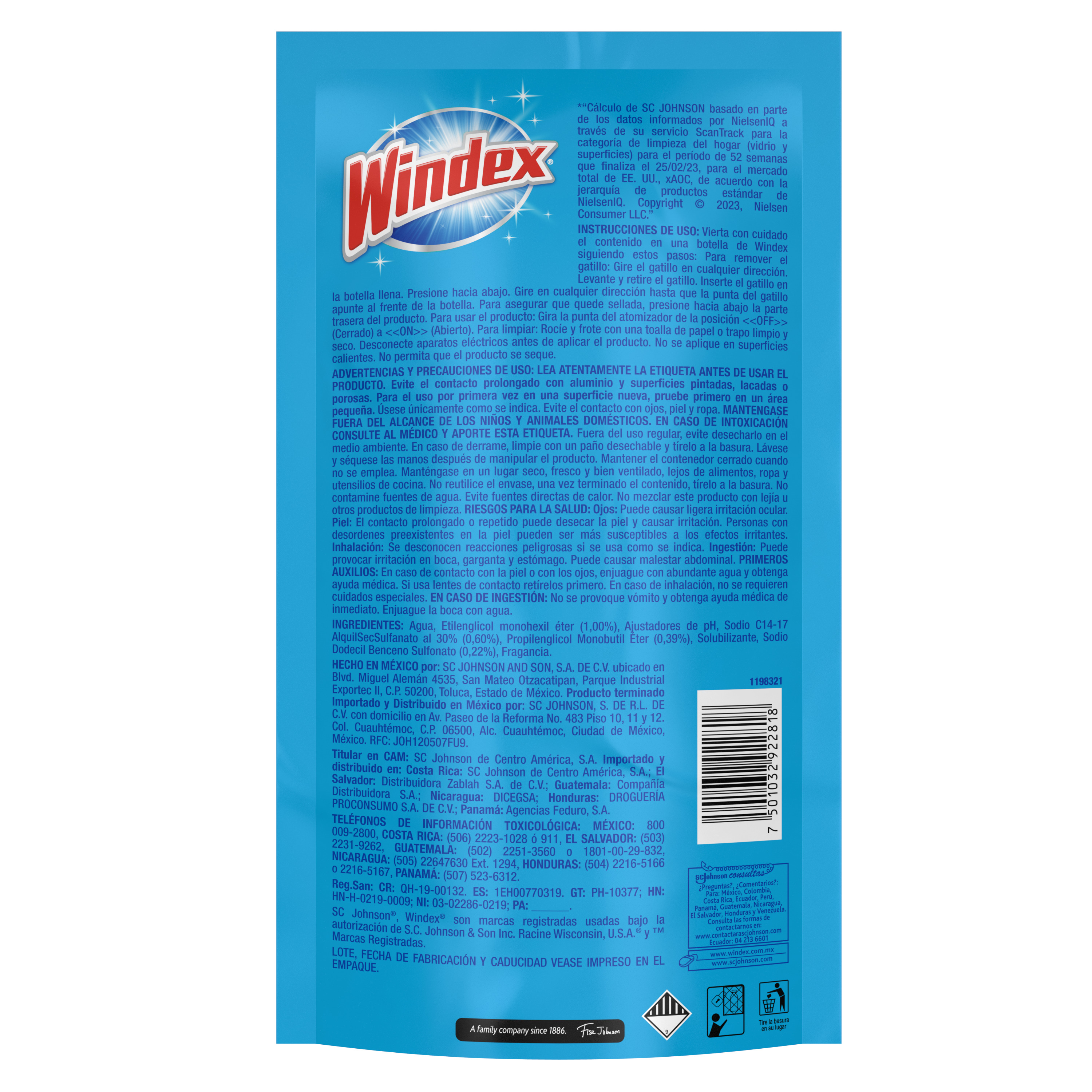 Windex Vinagre, Repuesto 500mL
