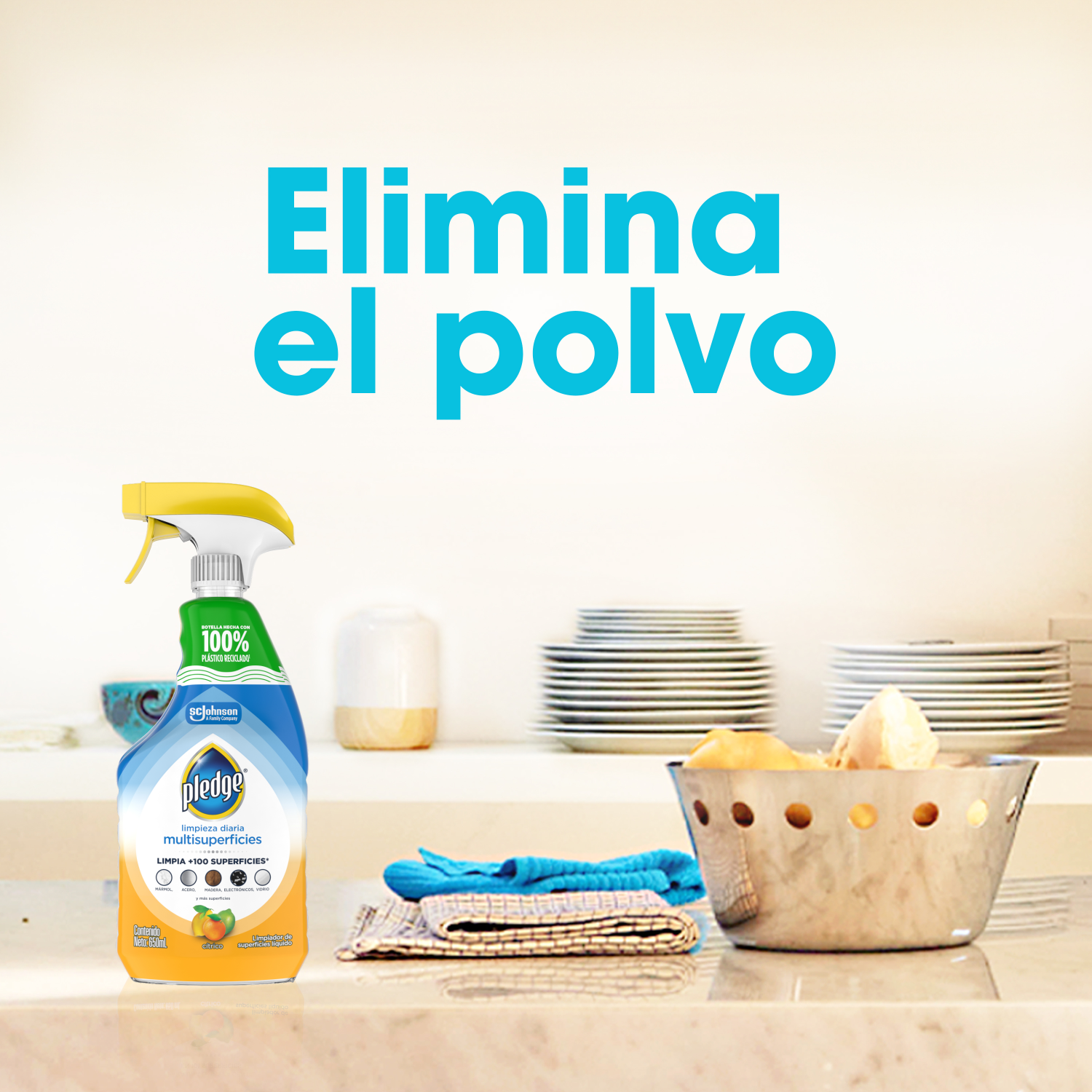 Pledge Limpiador Multisuperficies en Atomizador Cítrico 650 mL