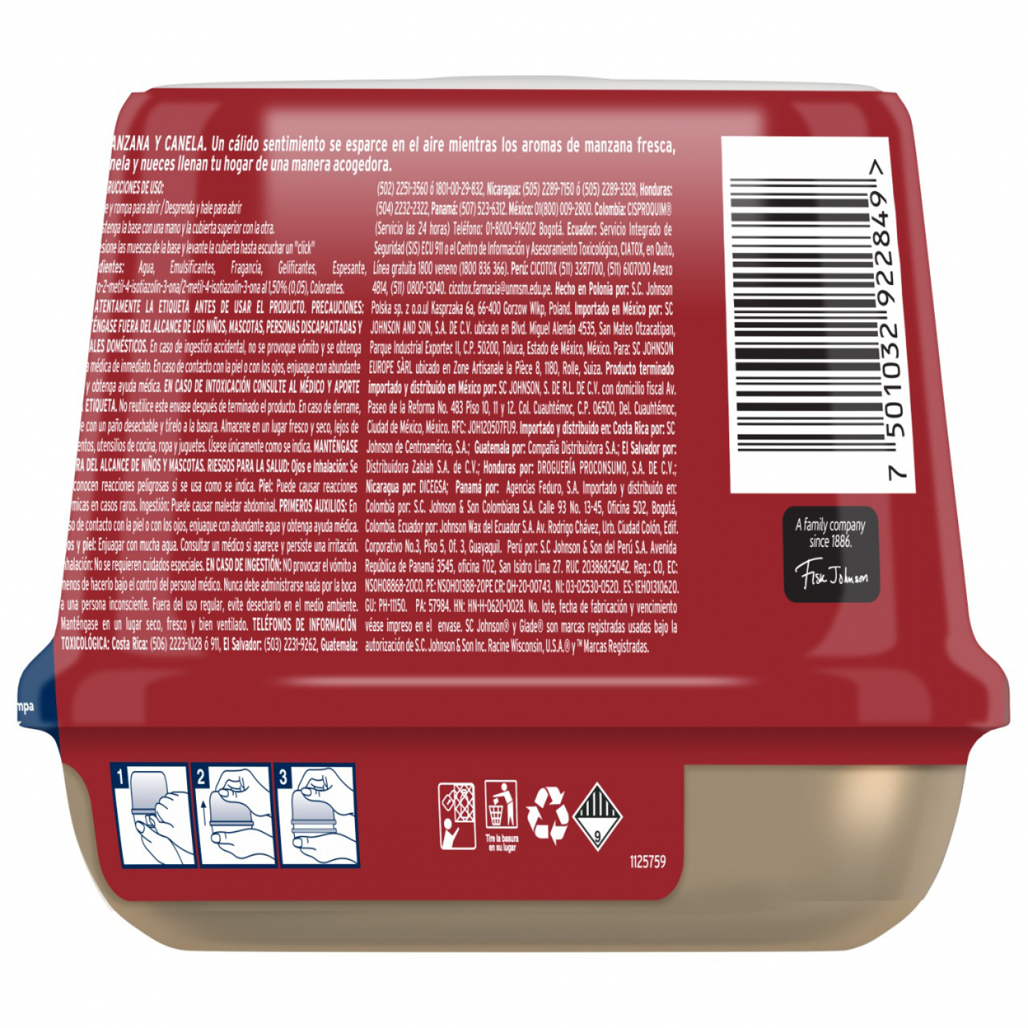 Glade Aromatizante de ambiente en gel Manzana Canela 180g