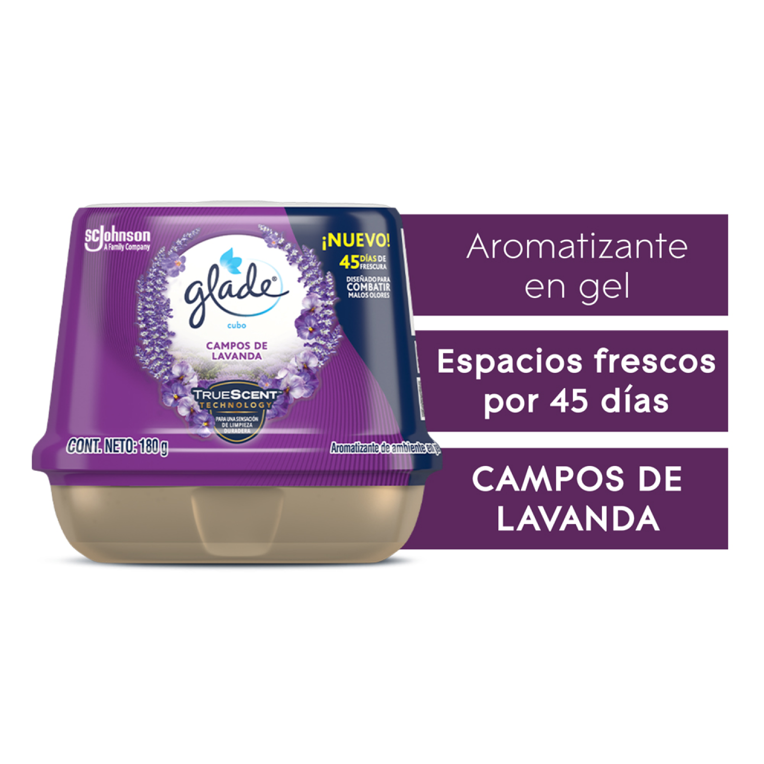 Glade Aromatizante de ambiente en gel Campos de Lavanda 180g