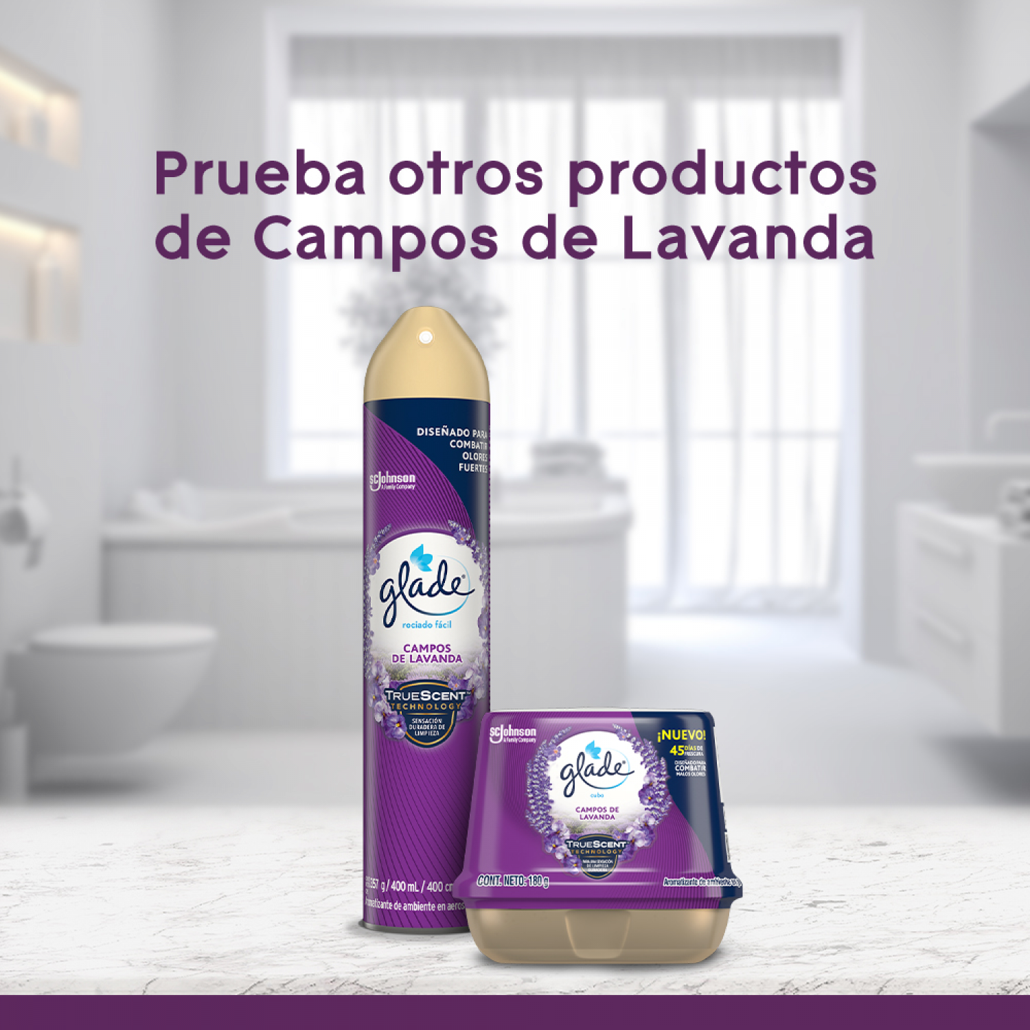 Glade Aromatizante de ambiente en gel Campos de Lavanda 180g