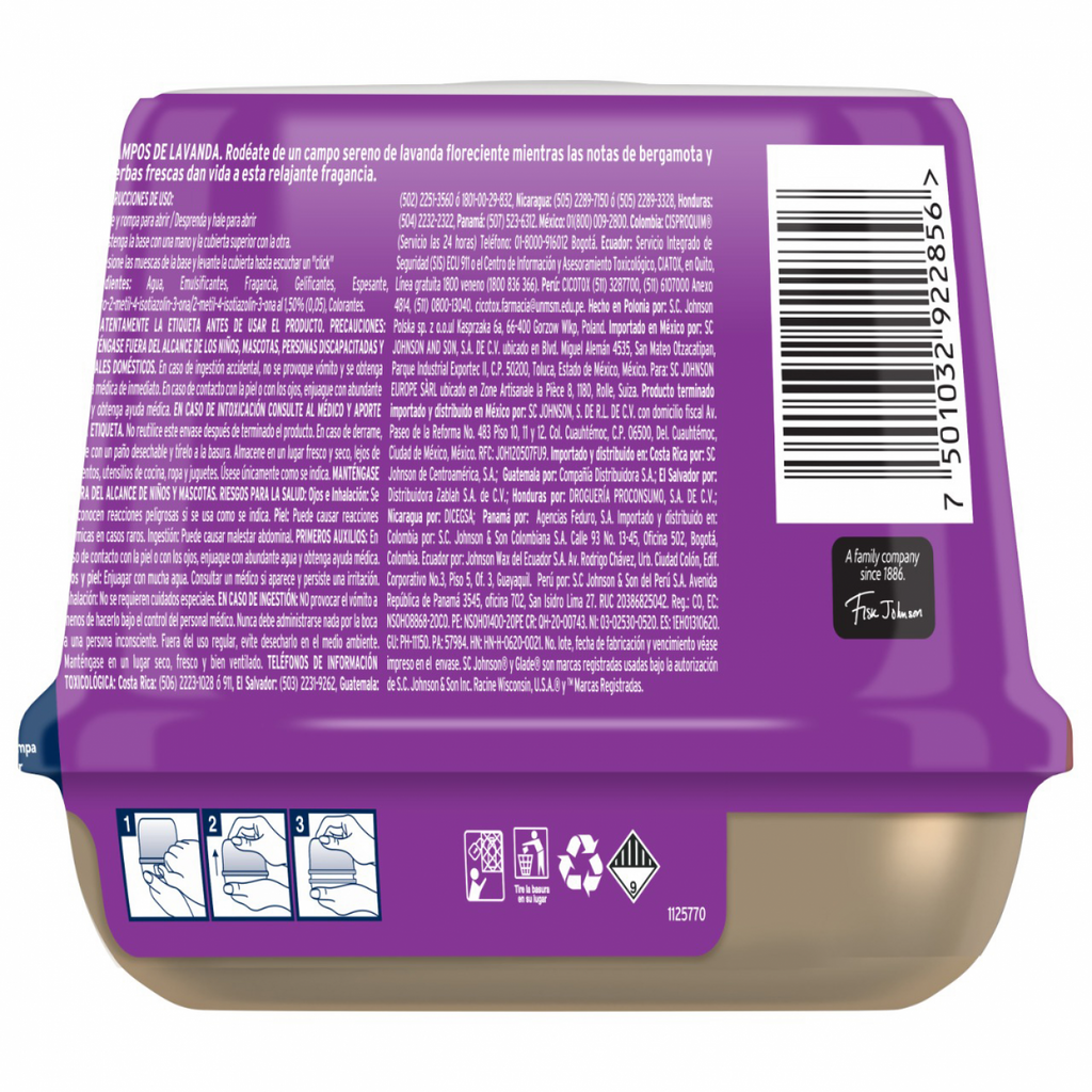 Glade Aromatizante de ambiente en gel Campos de Lavanda 180g