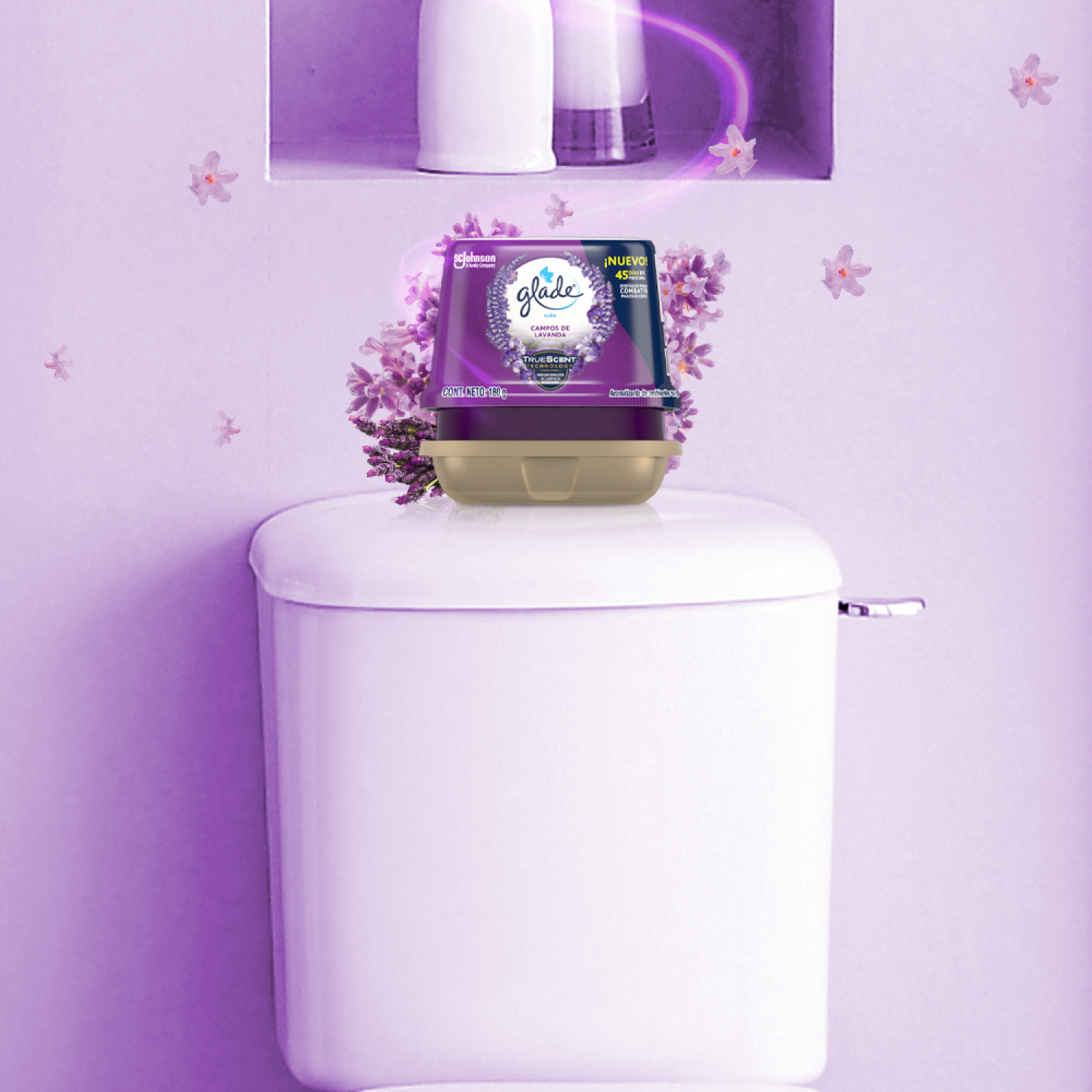 Glade Aromatizante de ambiente en gel Campos de Lavanda 180g