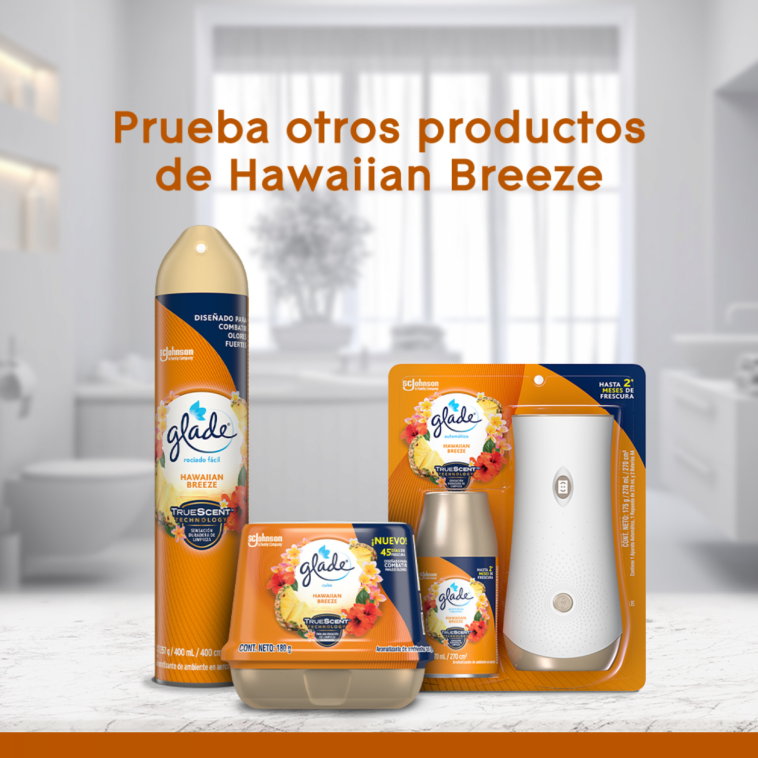 Glade Aromatizante de ambiente en gel Hawaiian Breeze 180g
