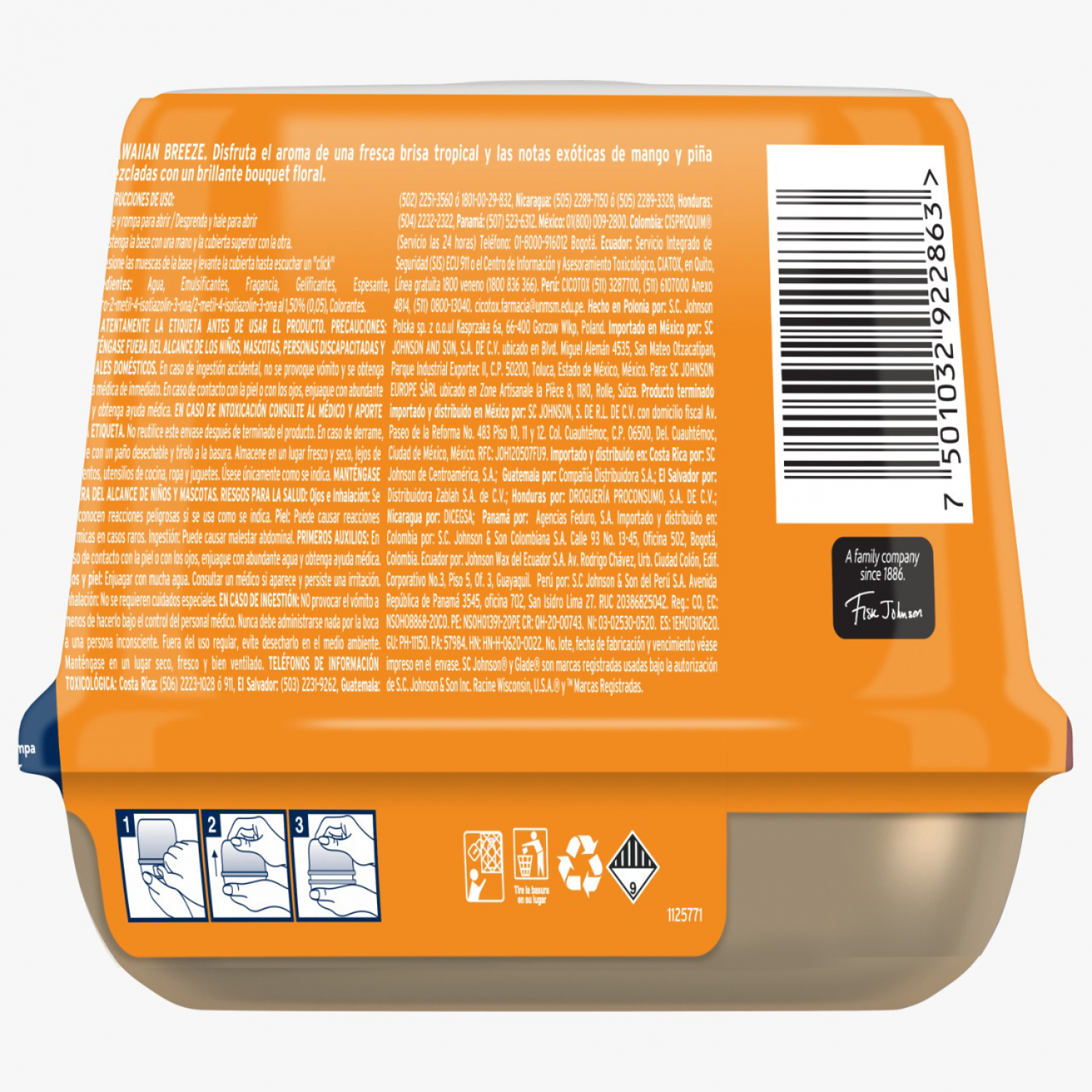 Glade Aromatizante de ambiente en gel Hawaiian Breeze 180g