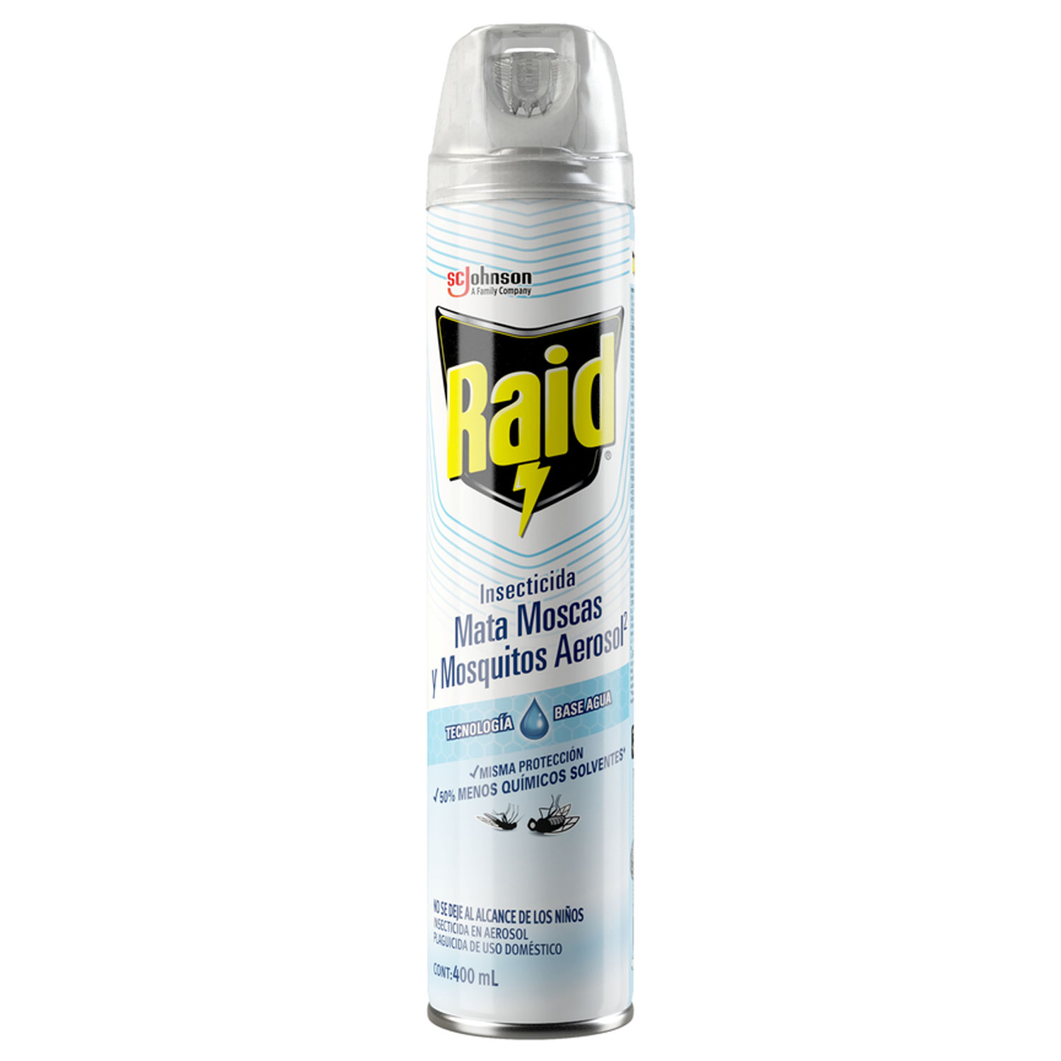 Raid Insecticida en Aerosol, Mata Moscas y Mosquitos ², Plaguicida de Uso Domestico, 400mL