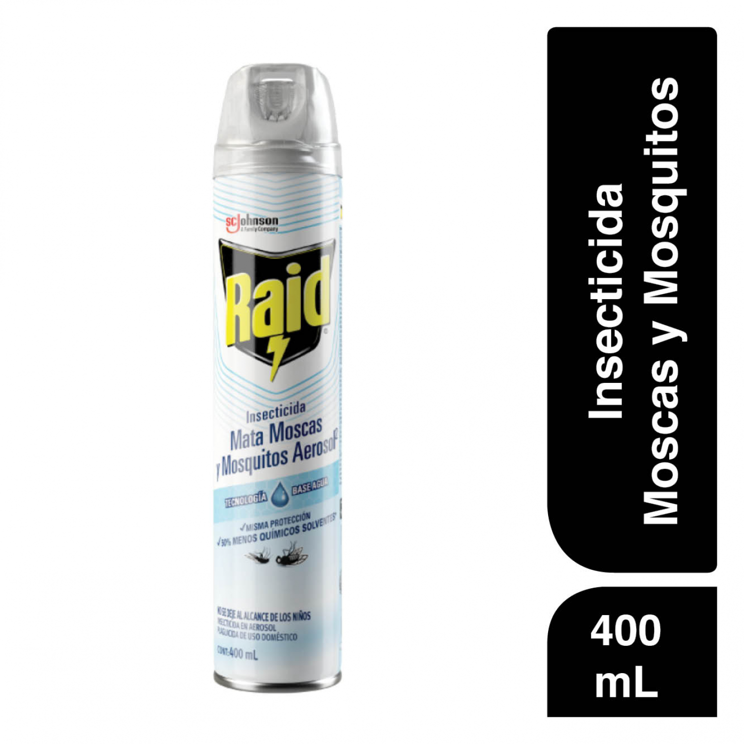Raid Insecticida en Aerosol, Mata Moscas y Mosquitos ², Plaguicida de Uso Domestico, 400mL