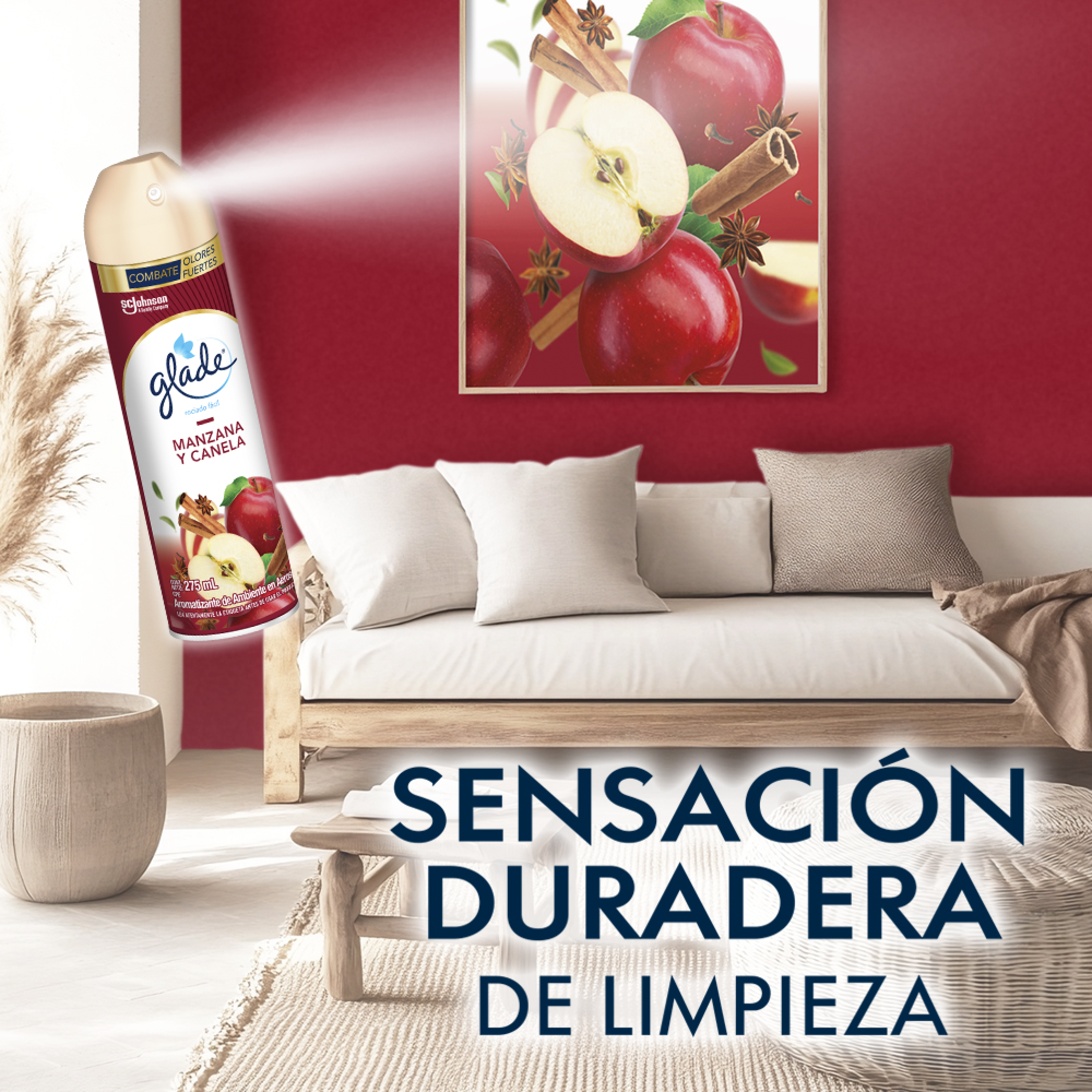 Glade Aromatizante Aerosol Manzana y Canela 275ml