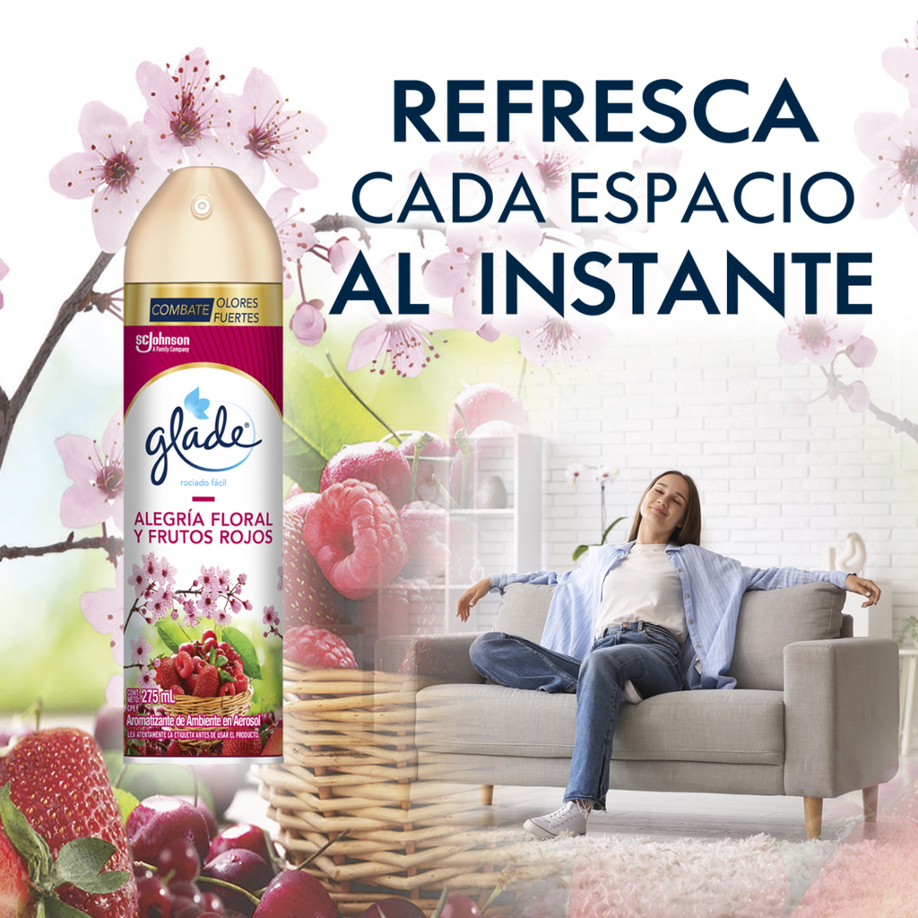 Glade Aerosol Alegría Floral y Frutos Rojos 275ml