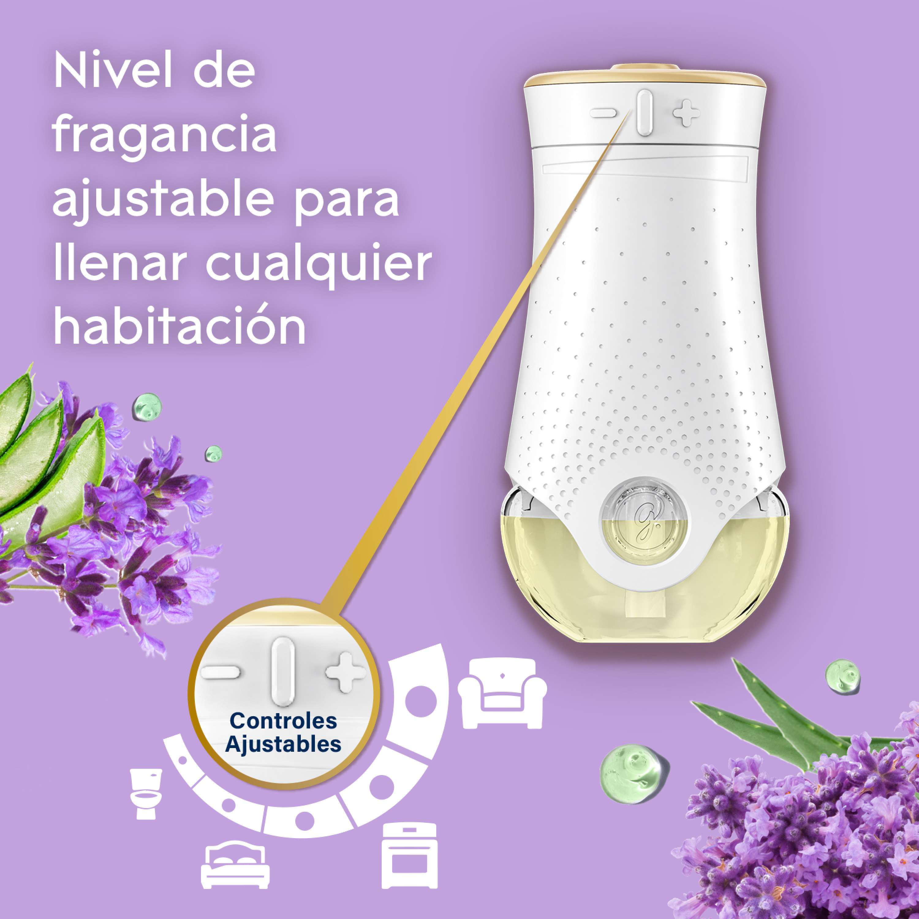 Glade Aceites Naturales 3 Repuestos Lavanda & Aloe 63 mL