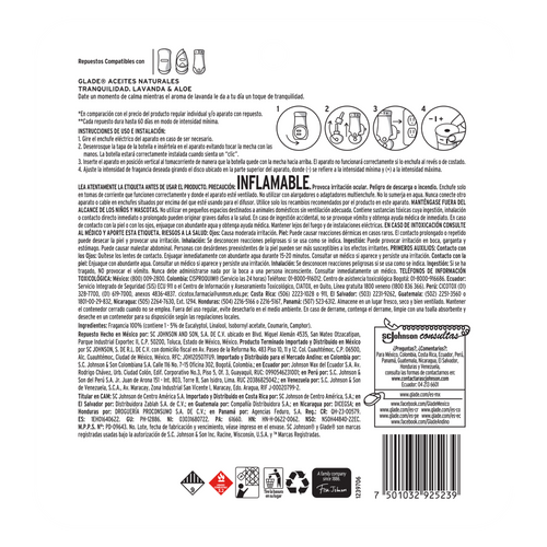Glade Aceites Naturales 3 Repuestos Lavanda & Aloe 63 mL