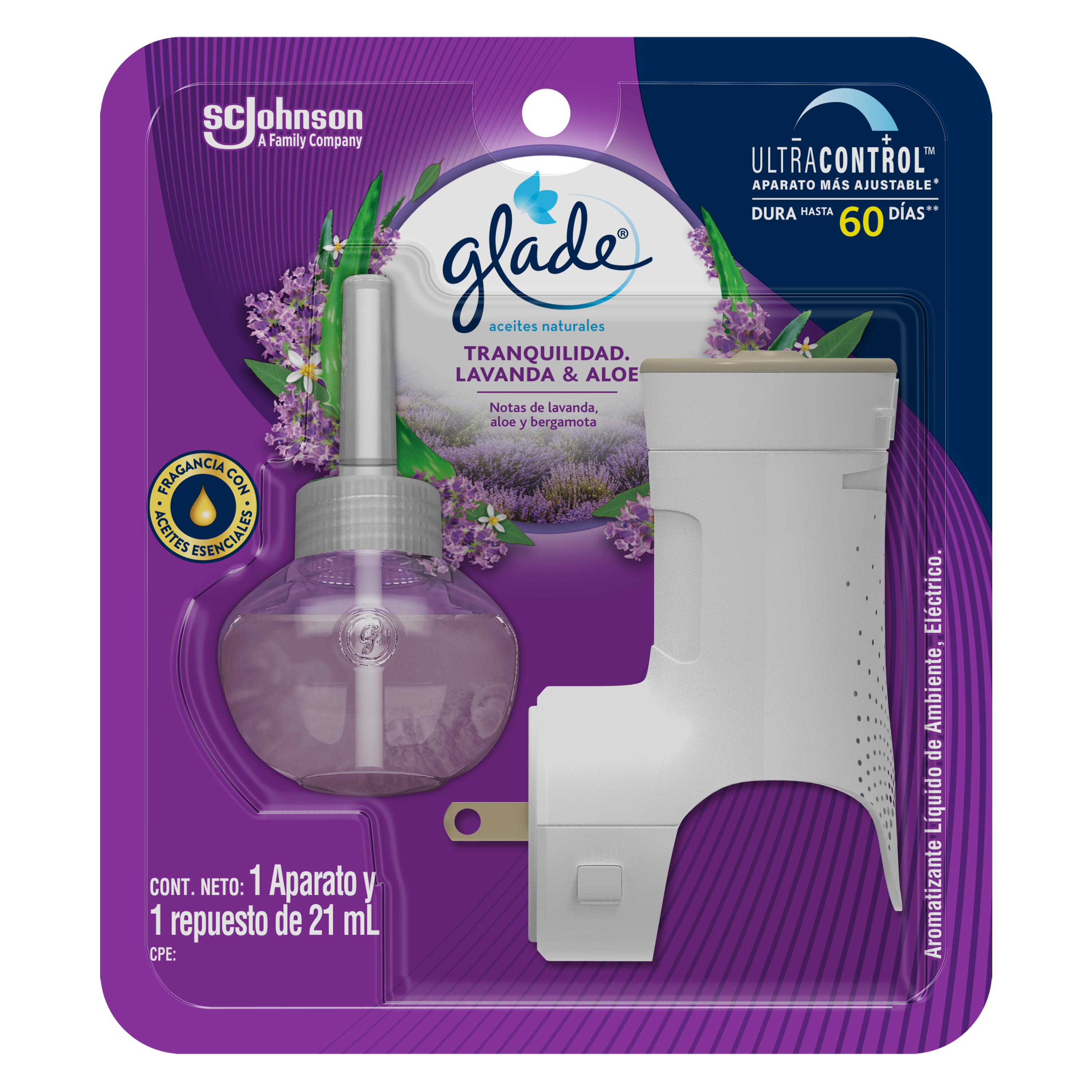 Glade Aceites Naturales Aparato Lavanda & Aloe 21 mL