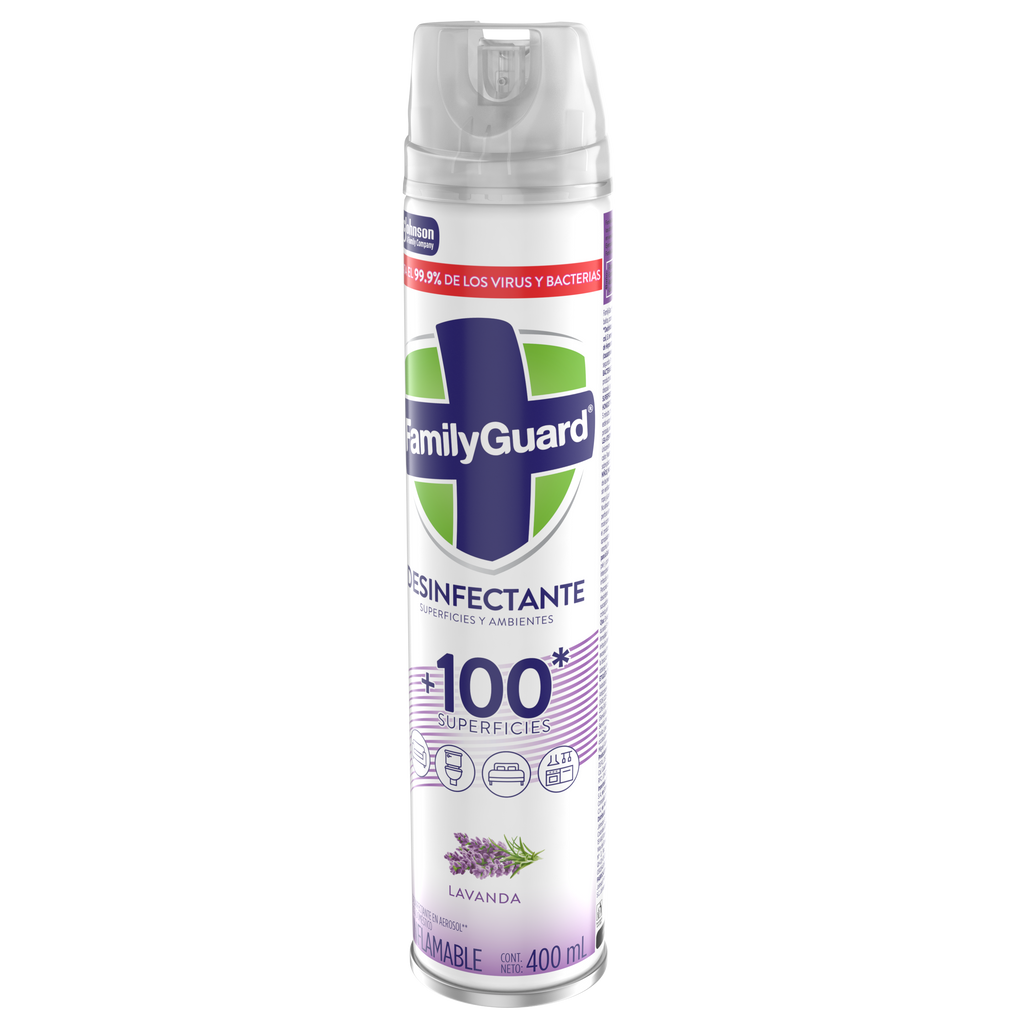 FamilyGuard Desinfectante y Eliminador de Olores en Aerosol Lavanda 400 ml
