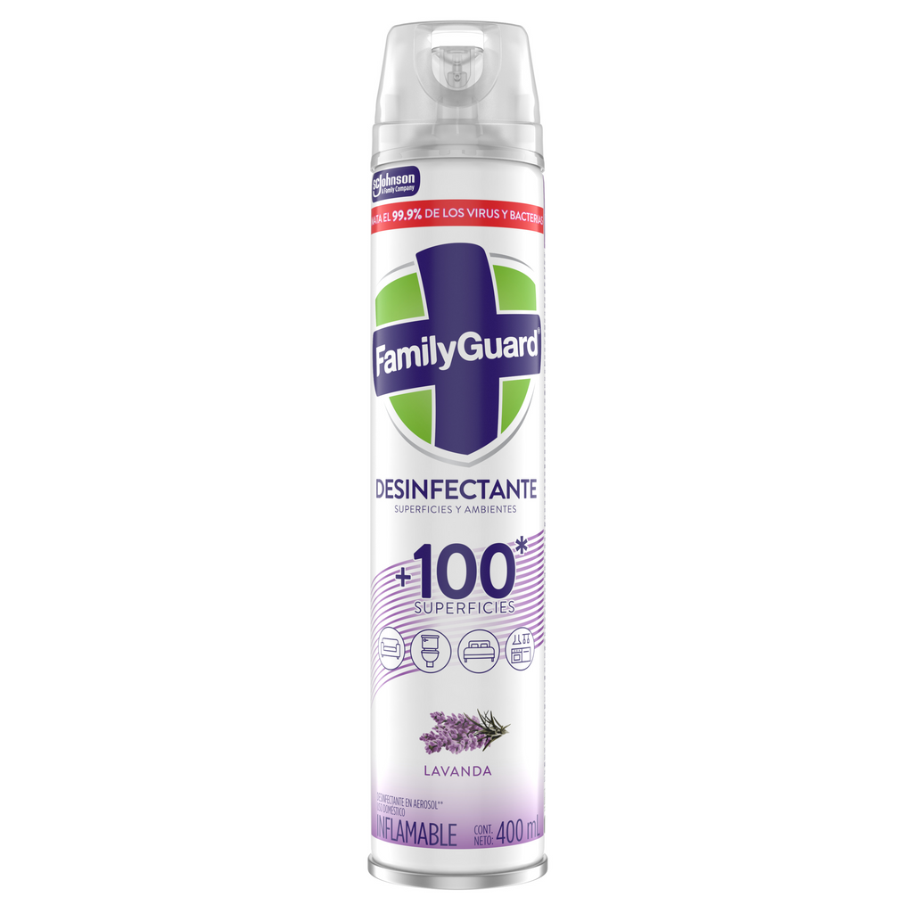 FamilyGuard Desinfectante y Eliminador de Olores en Aerosol Lavanda 400 ml