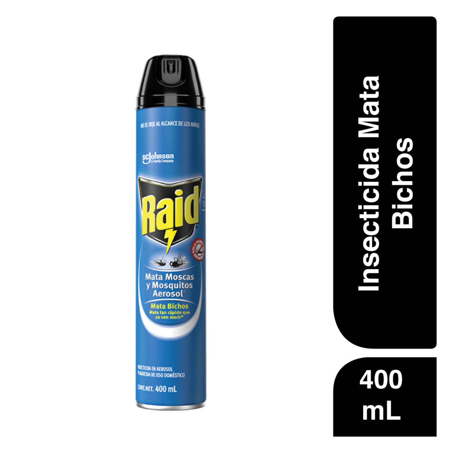 Raid® Insecticida en Aerosol, Mata Moscas y Mosquitos, Plaguicida de Uso Domestico, 400mL