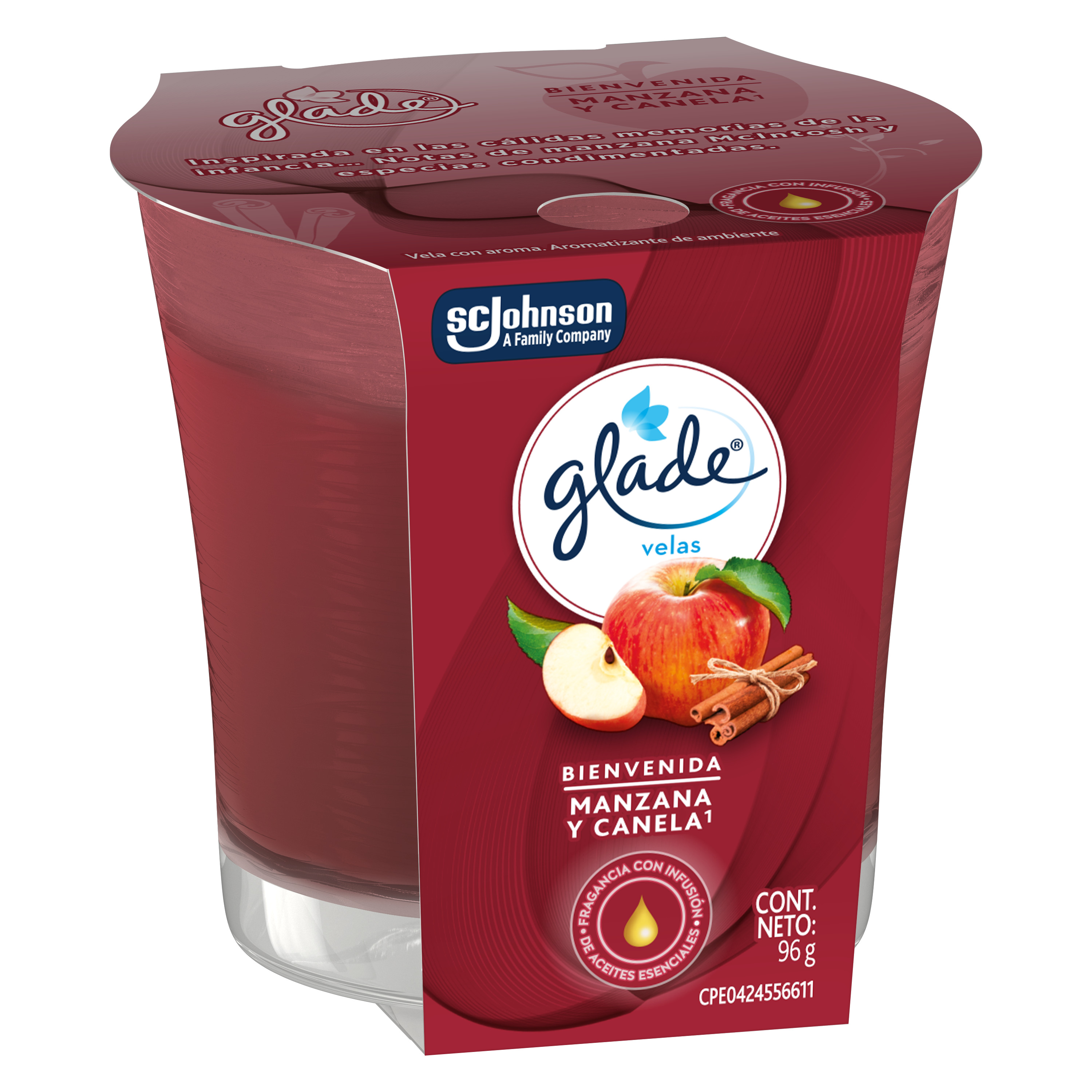 Glade Aromatizante Vela Manzana y Canela 96 g