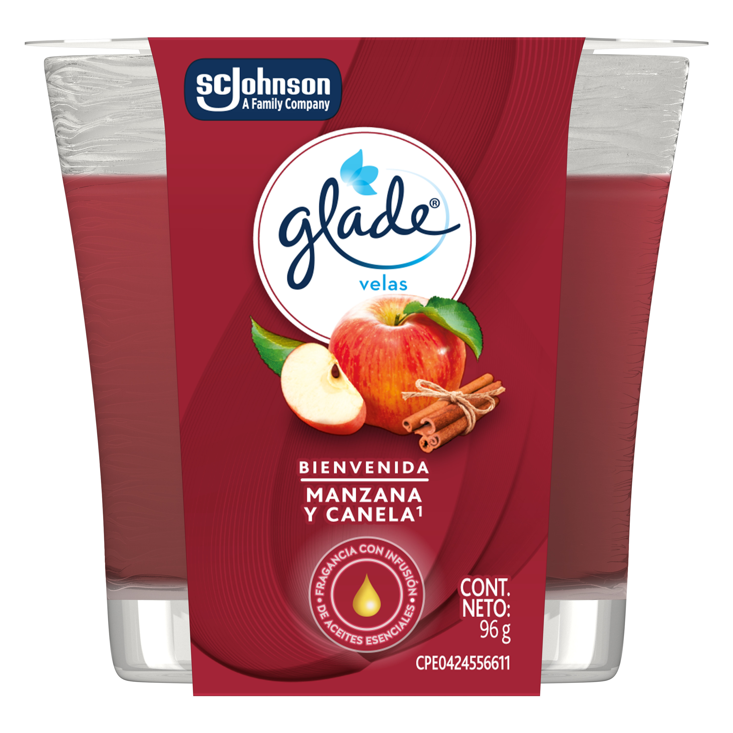 Glade Aromatizante Vela Manzana y Canela 96 g