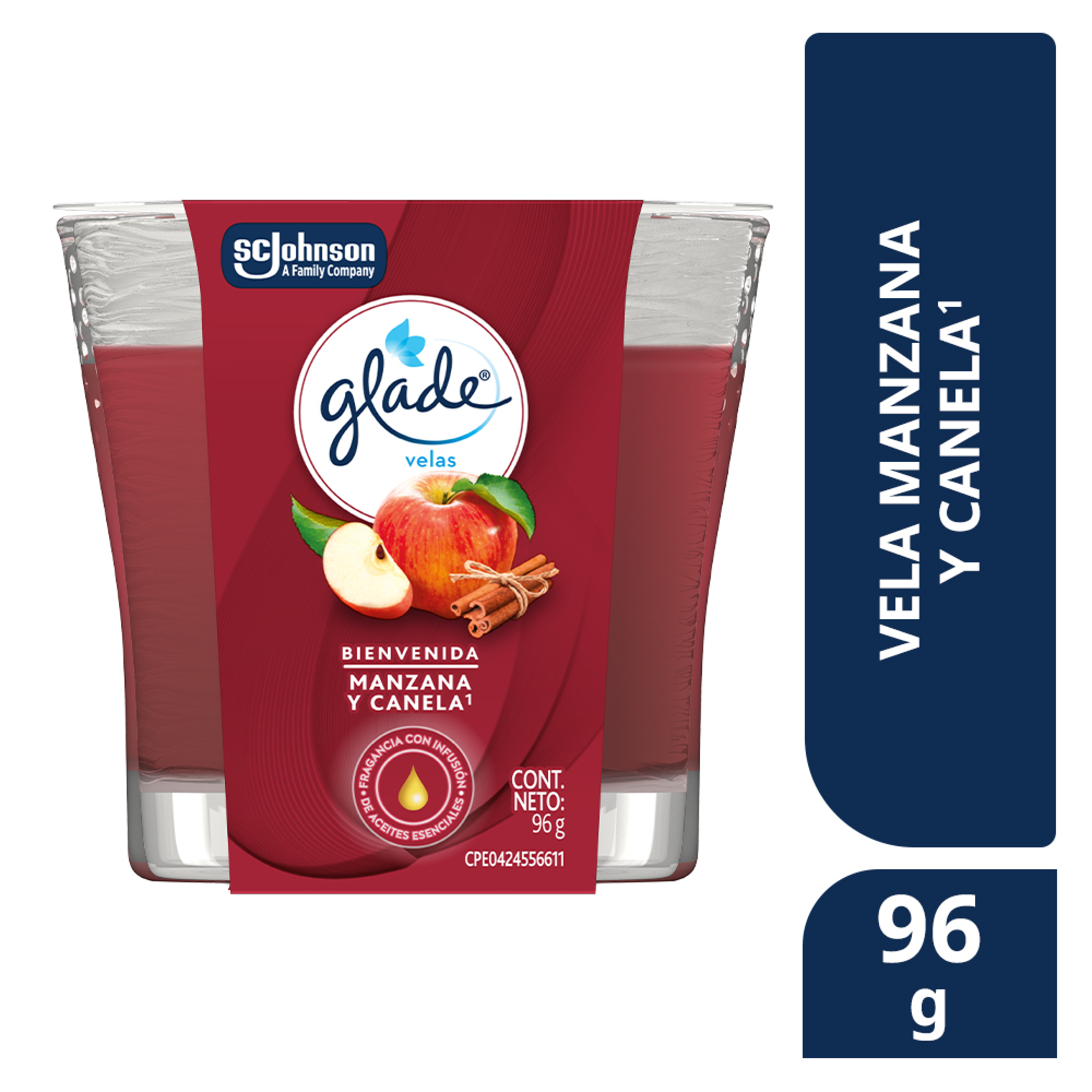 Glade Aromatizante Vela Manzana y Canela 96 g