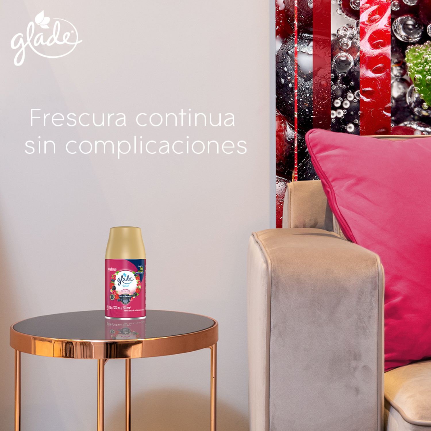 Glade® Aromatizante Automático en Aerosol Repuesto Mora Radiante 175 g