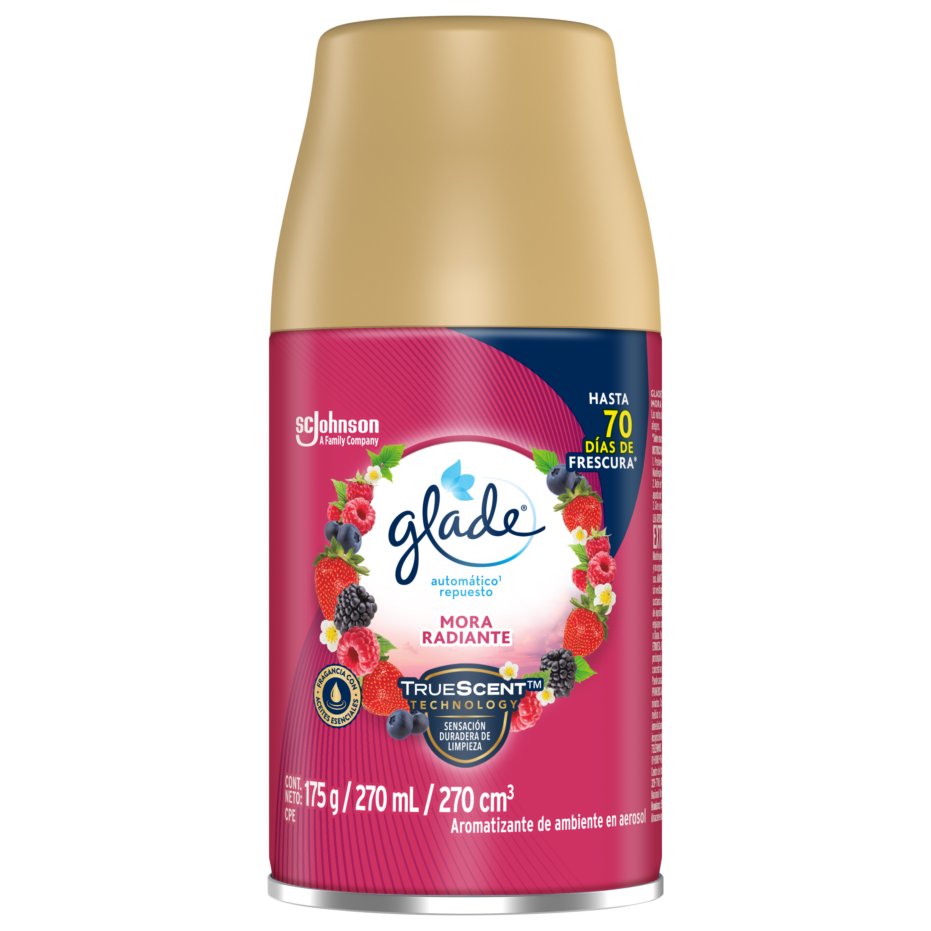Glade® Aromatizante Automático en Aerosol Repuesto Mora Radiante 175 g