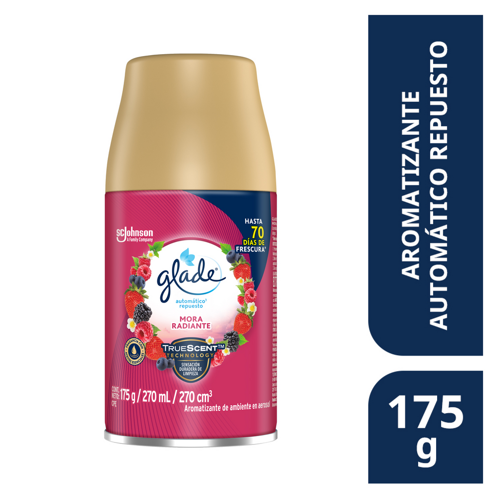 Glade® Aromatizante Automático en Aerosol Repuesto Mora Radiante 175 g