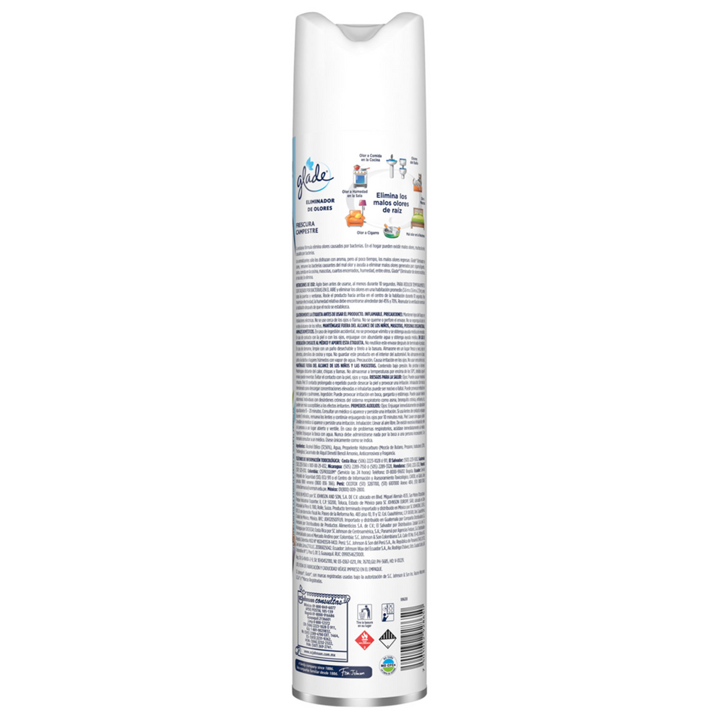 Glade Aromatizante Eliminador de olores aerosol frescura campestre, 400 ml