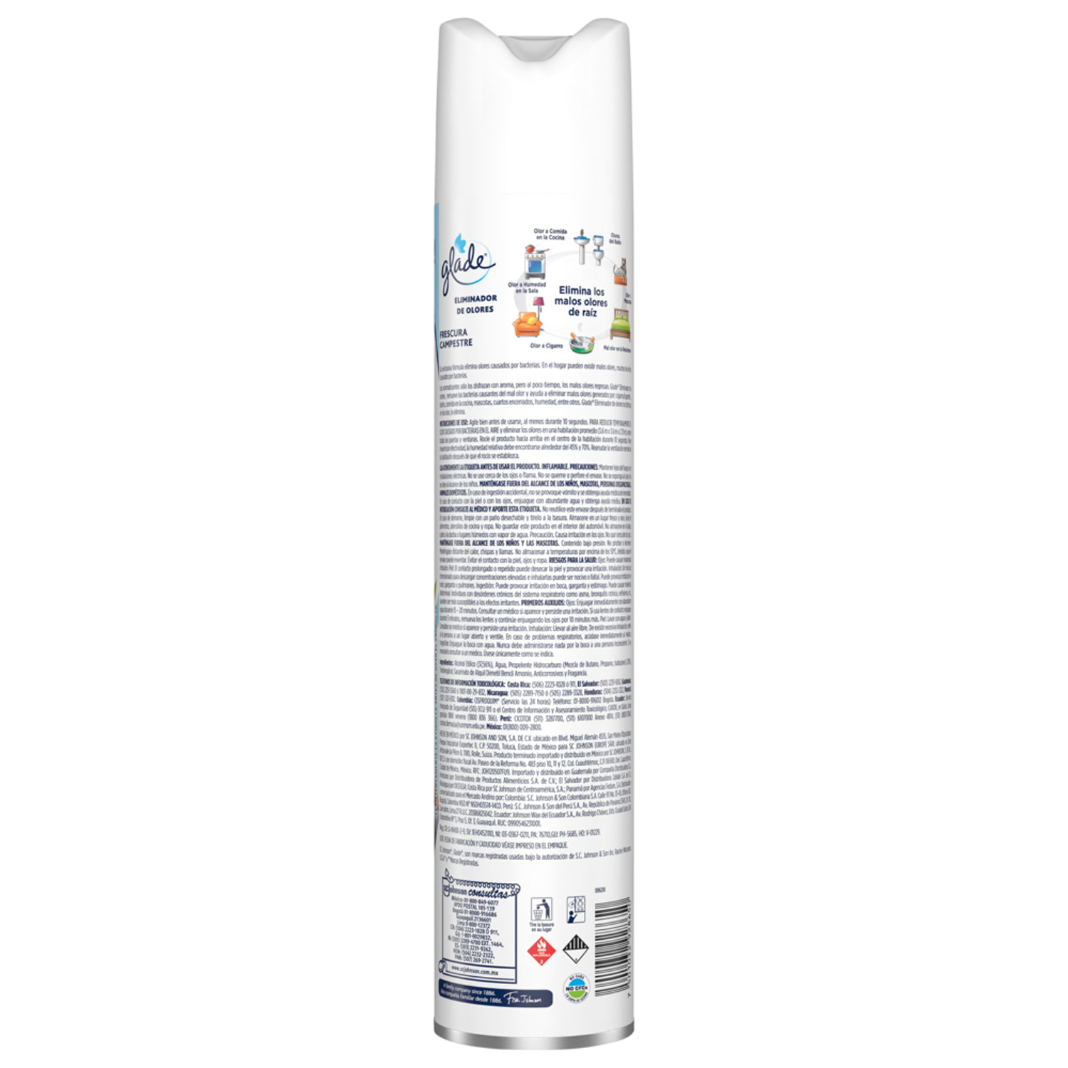 Glade Aromatizante Eliminador de olores aerosol frescura campestre, 400 ml
