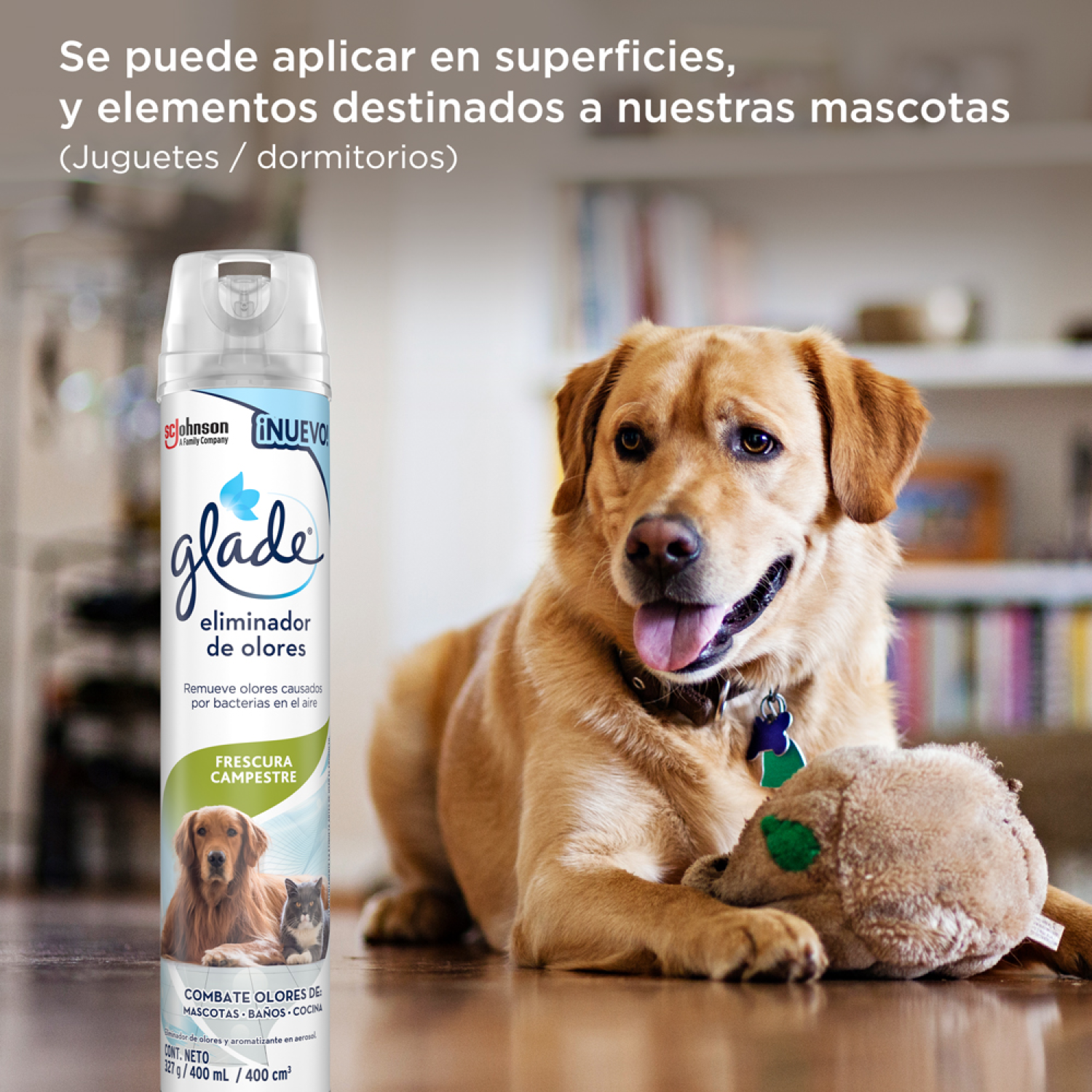 Glade Aromatizante Eliminador de olores aerosol frescura campestre, 400 ml