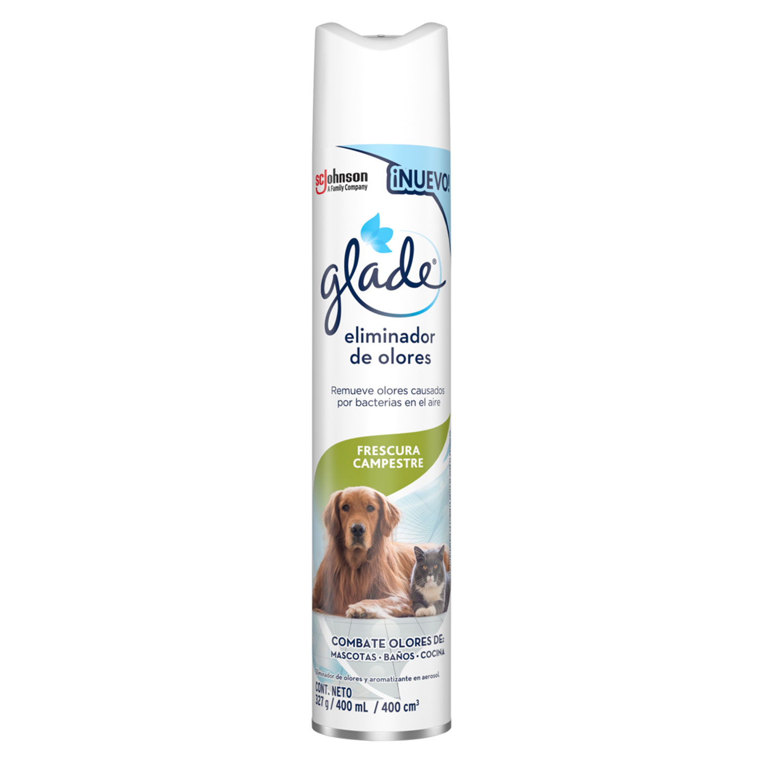 Glade Aromatizante Eliminador de olores aerosol frescura campestre, 400 ml