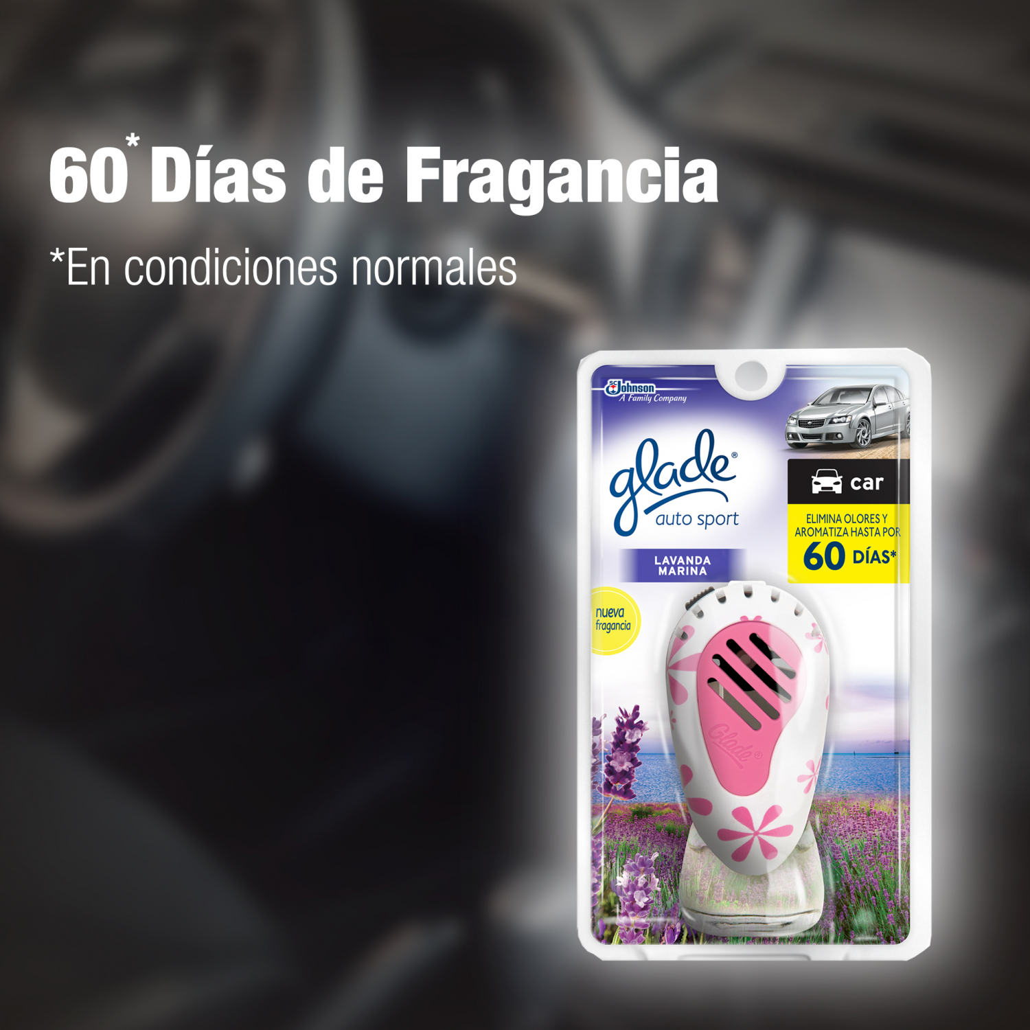 Glade Aromatizante para Carro Auto Sport Aparato Lavanda Marina 7ml
