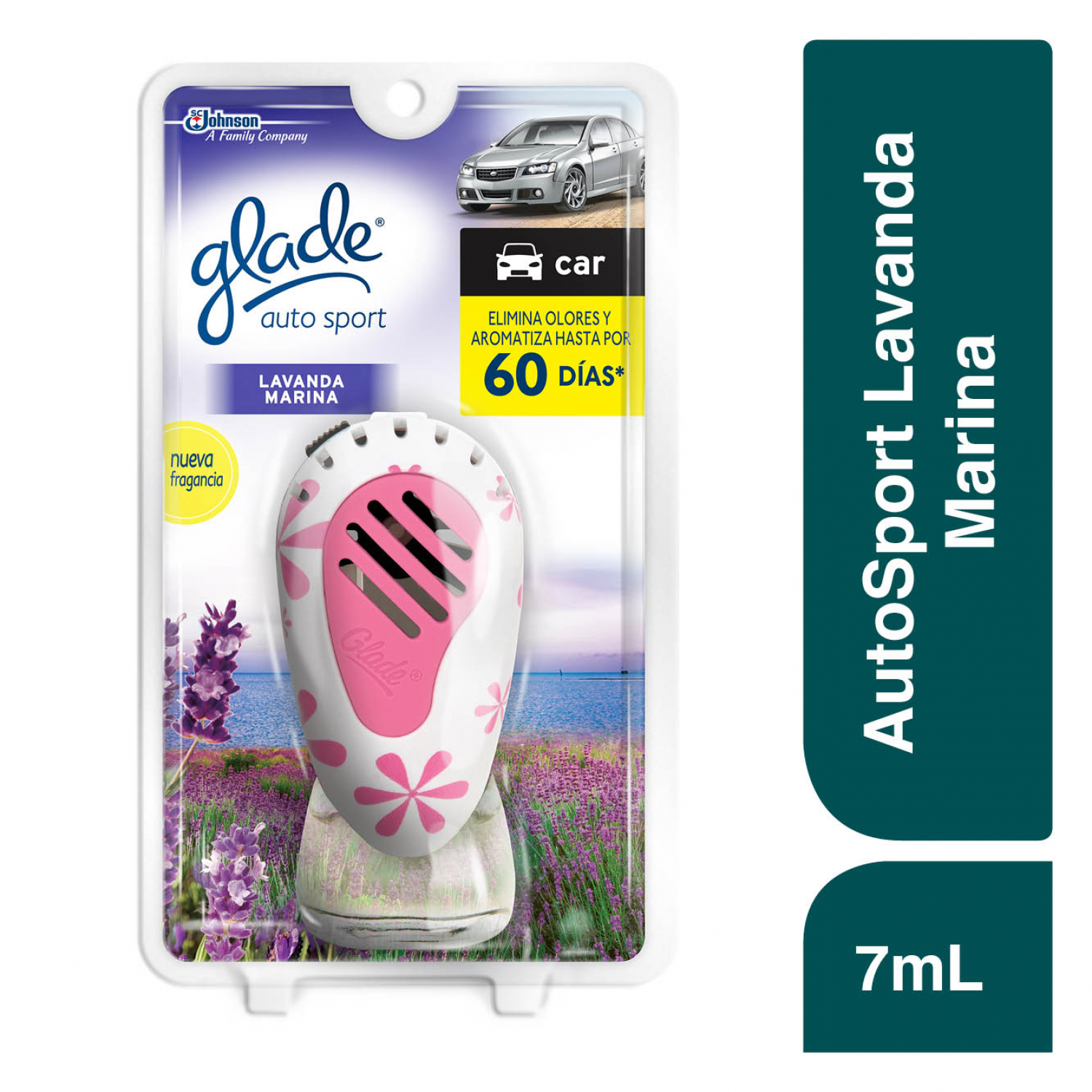 Glade Aromatizante para Carro Auto Sport Aparato Lavanda Marina 7ml