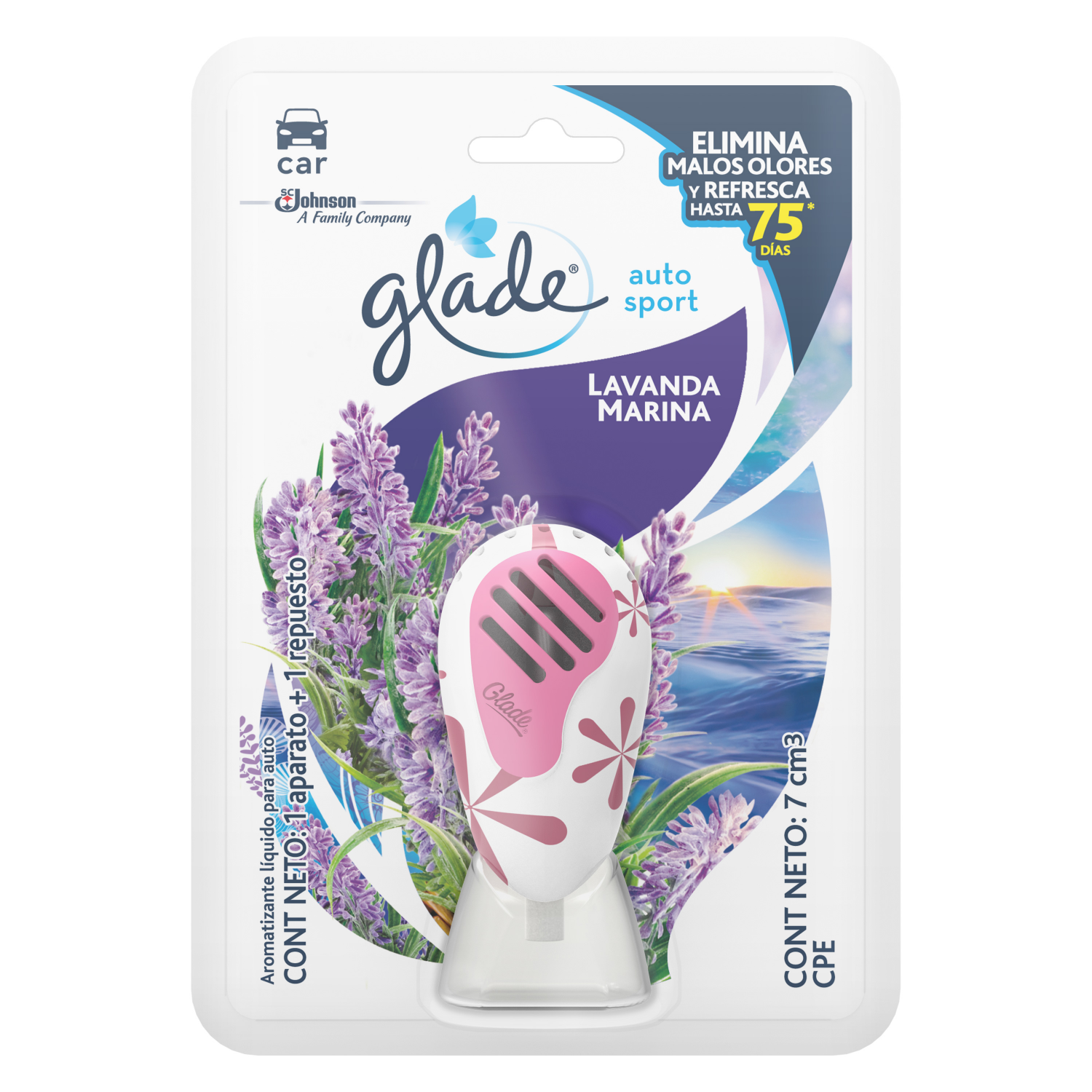 Glade Aromatizante para Carro Auto Sport Aparato Lavanda Marina 7ml