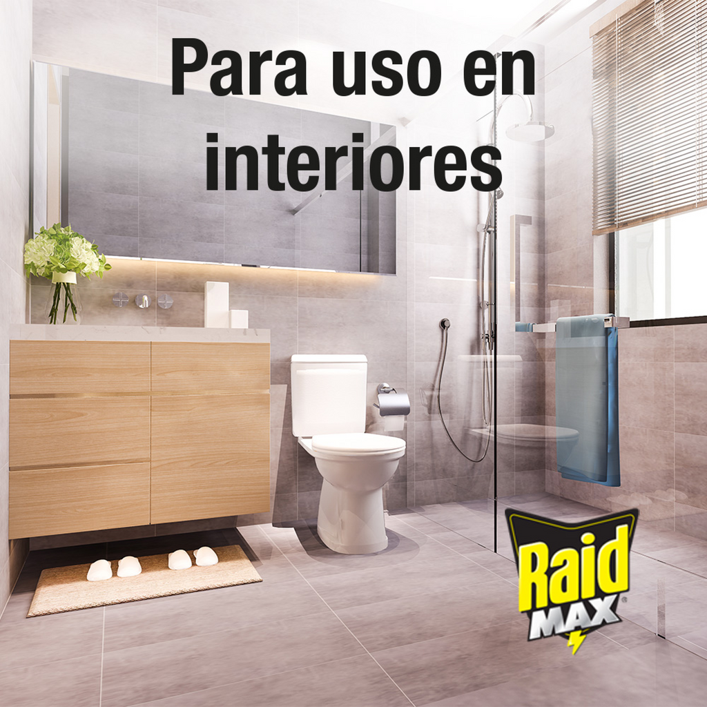 Raid Max® Insecticida en Aerosol, Mata Cucarachas e Insectos Rastreros, Plaguicida de Uso Domestico, Aroma Eucalipto, 430 mL
