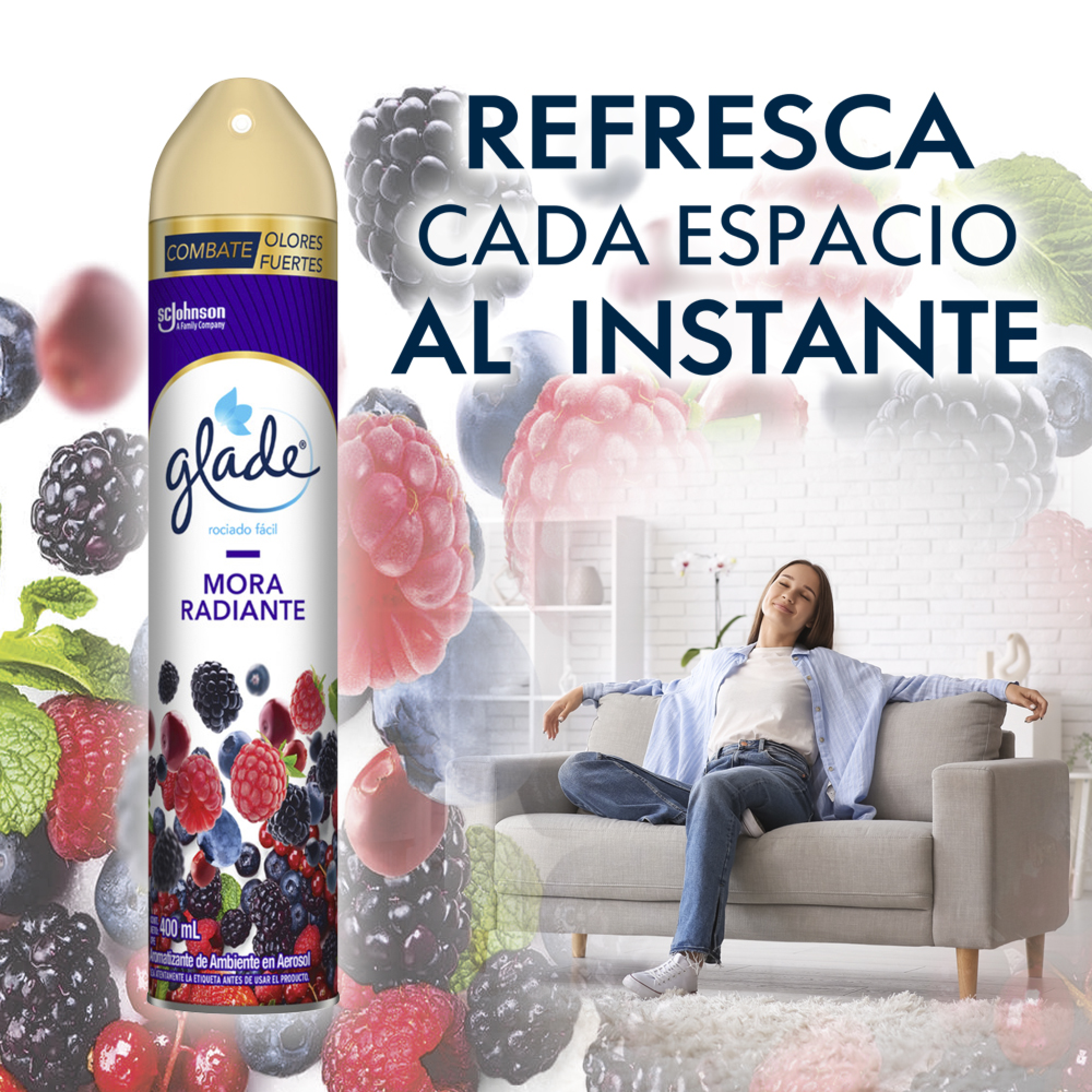 Glade Aromatizante en Aerosol Mora Radiante 400ml