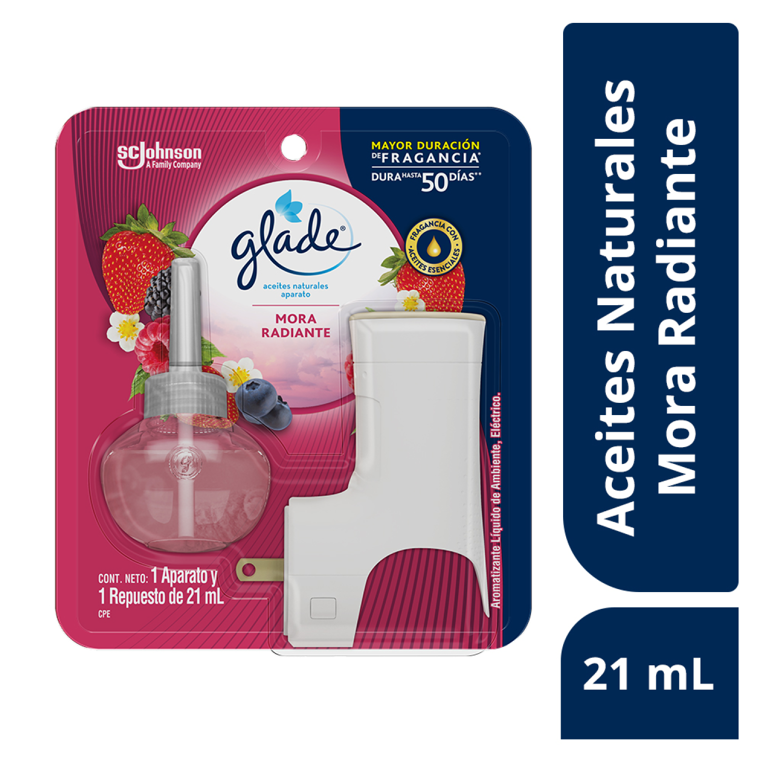 Glade Aromatizante Aceites Naturales Aparato Mora Radiante 21 ml