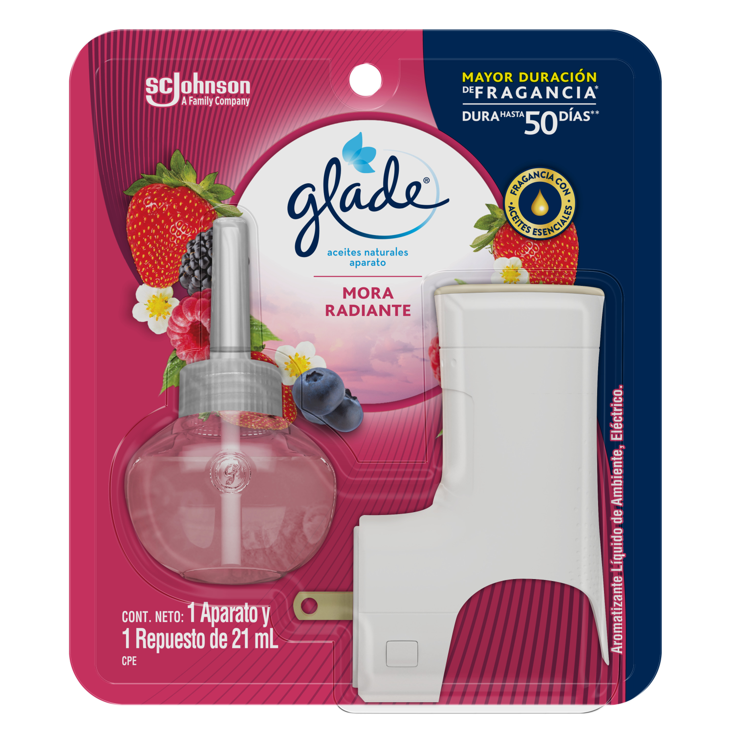 Glade Aromatizante Aceites Naturales Aparato Mora Radiante 21 ml