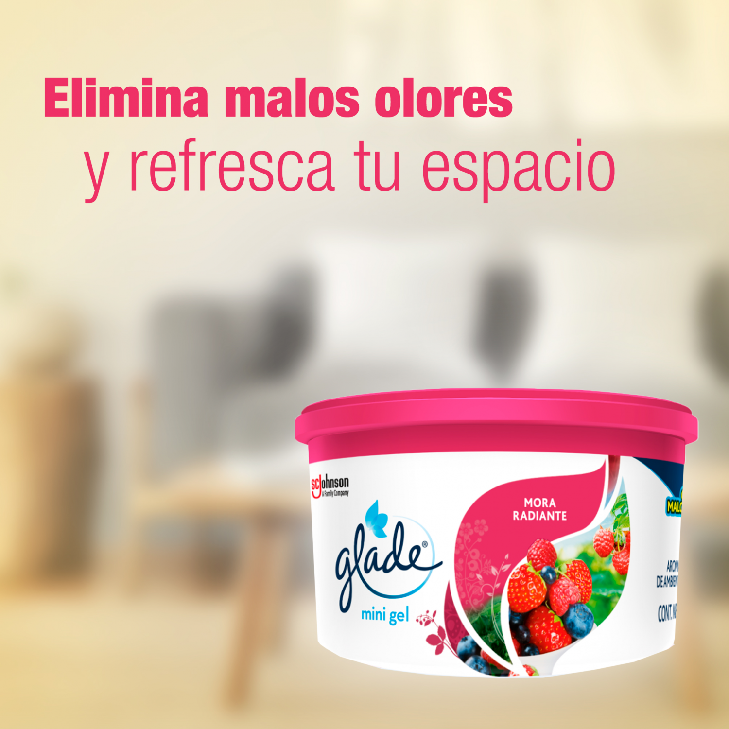 Glade Aromatizante Mini Gel Mora Radiante 70g