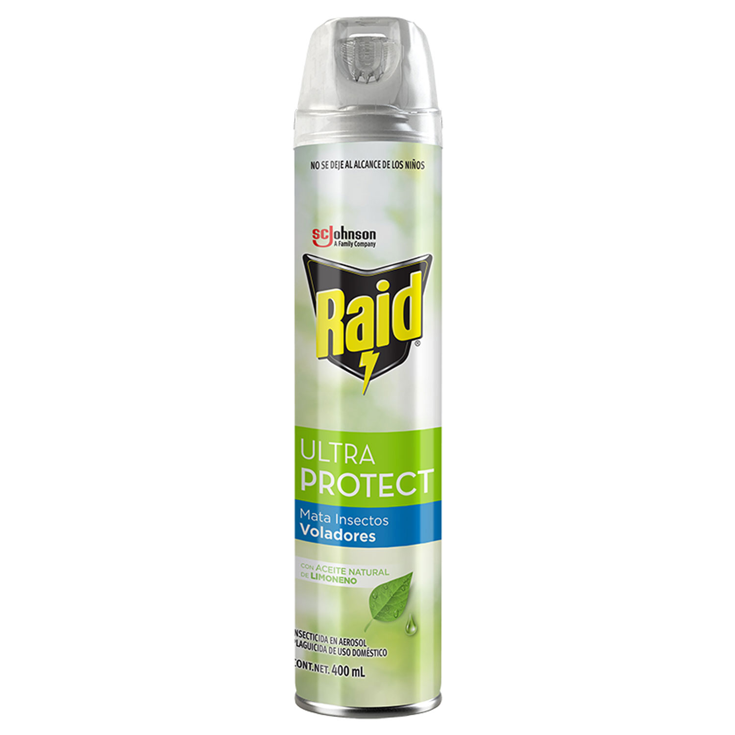 Raid® Insecticida en Aerosol, Protector, Mata Insectos Voladores, Con Aceite Natural de Limoneno, 400ml