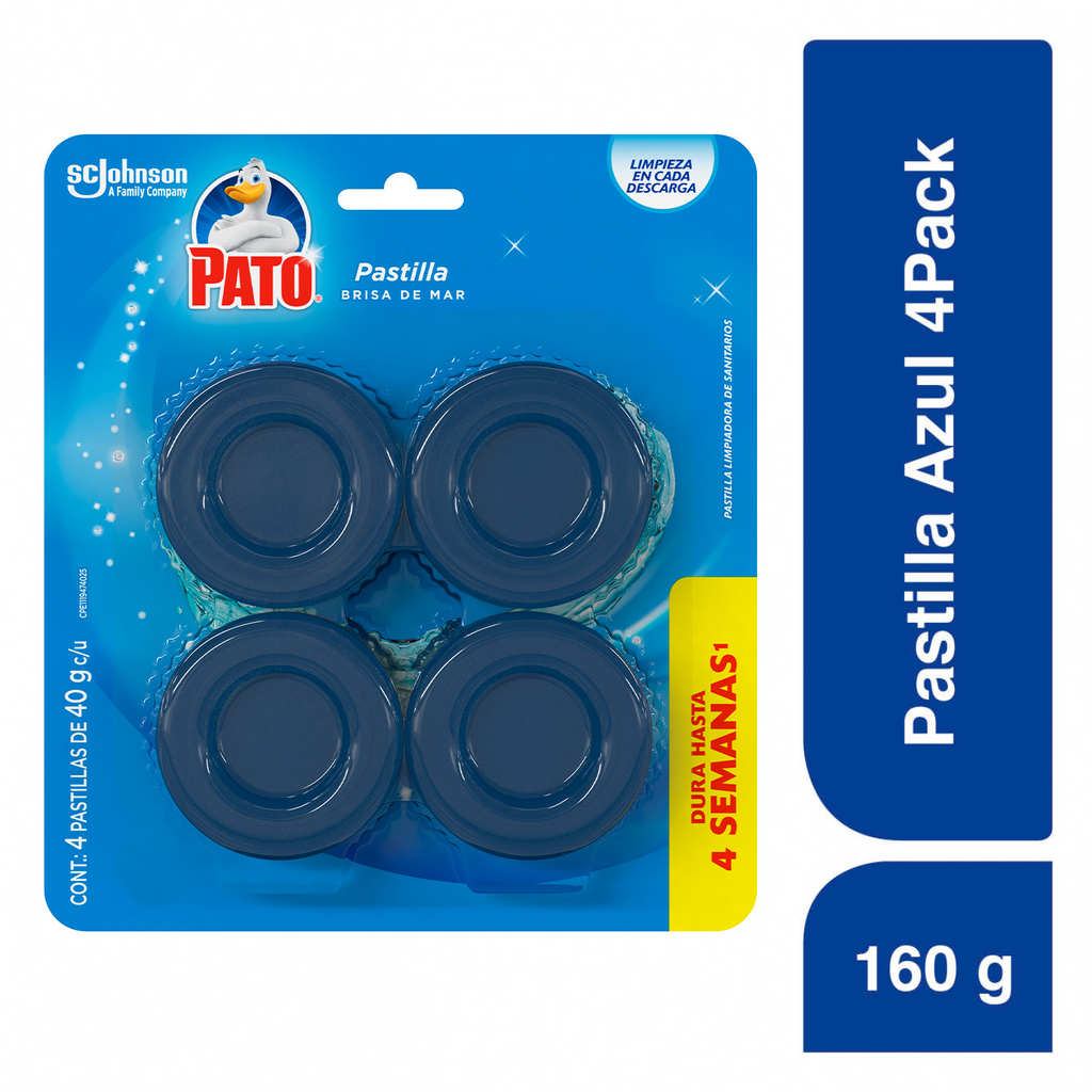 Pastilla Para Baño Pato Azul 4 pzas de 40 g c/u