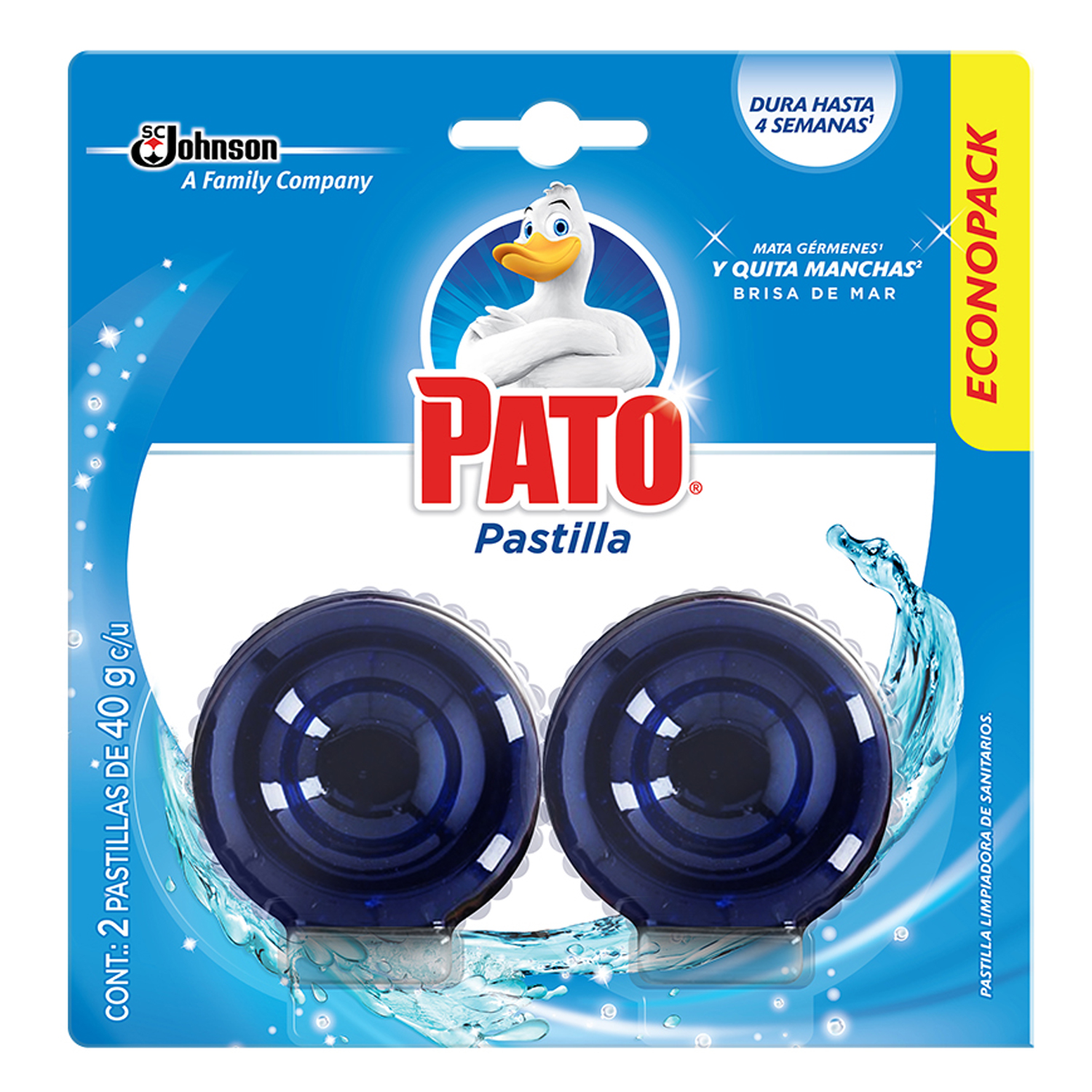 Pastilla Para Baño Pato Azul 2 pzas de 40 g c/u
