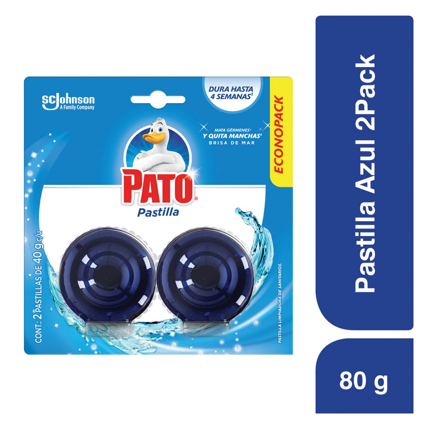 Pastilla Para Baño Pato Azul 2 pzas de 40 g c/u