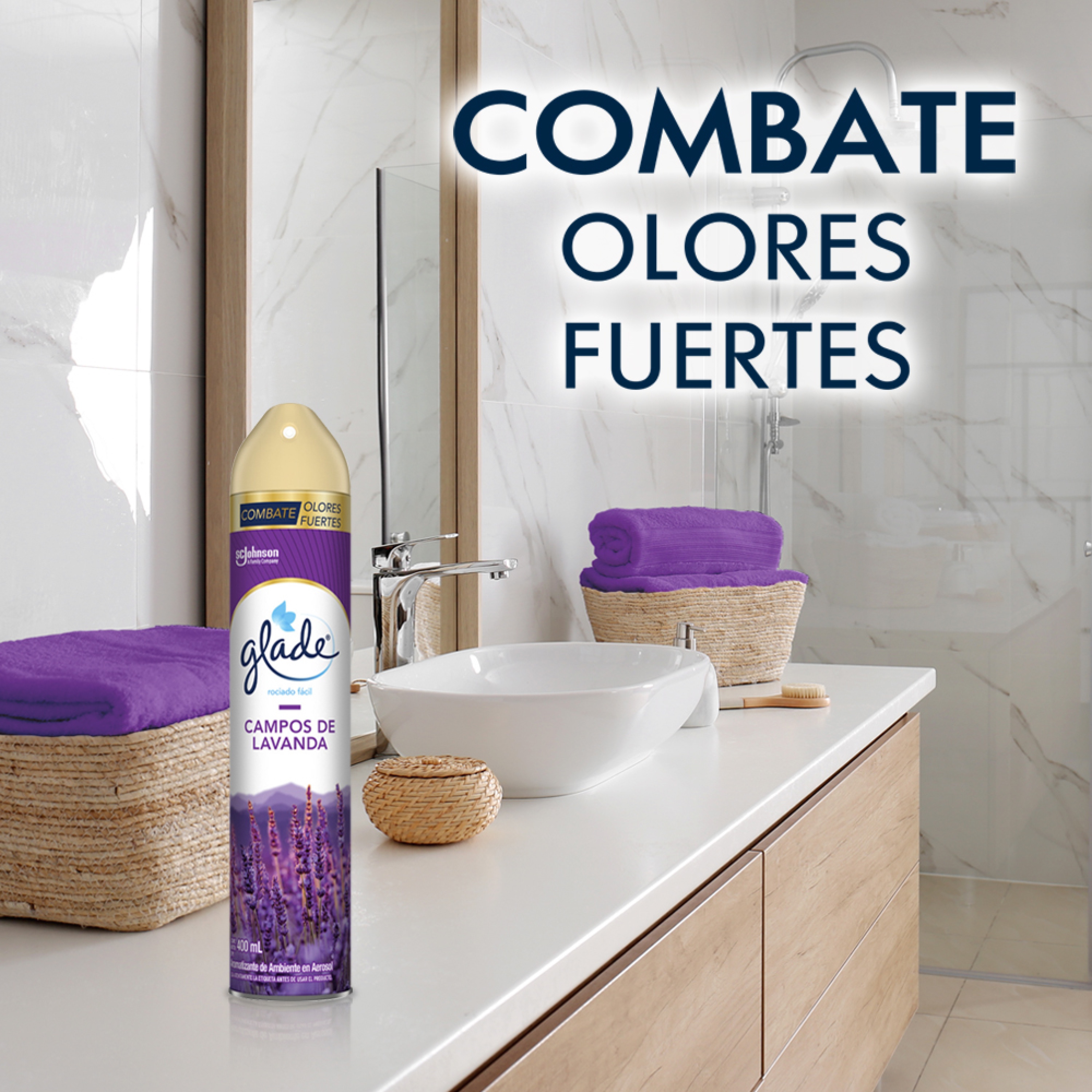 Glade Aromatizante Aerosol Campos de lavanda , 400ml