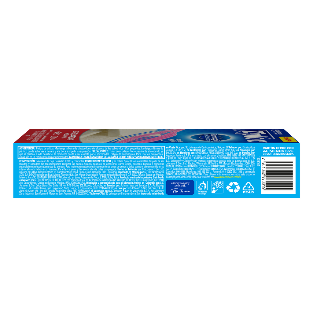 Ziploc Bolsa Reutilizable para Guardar Medianas 25 piezas