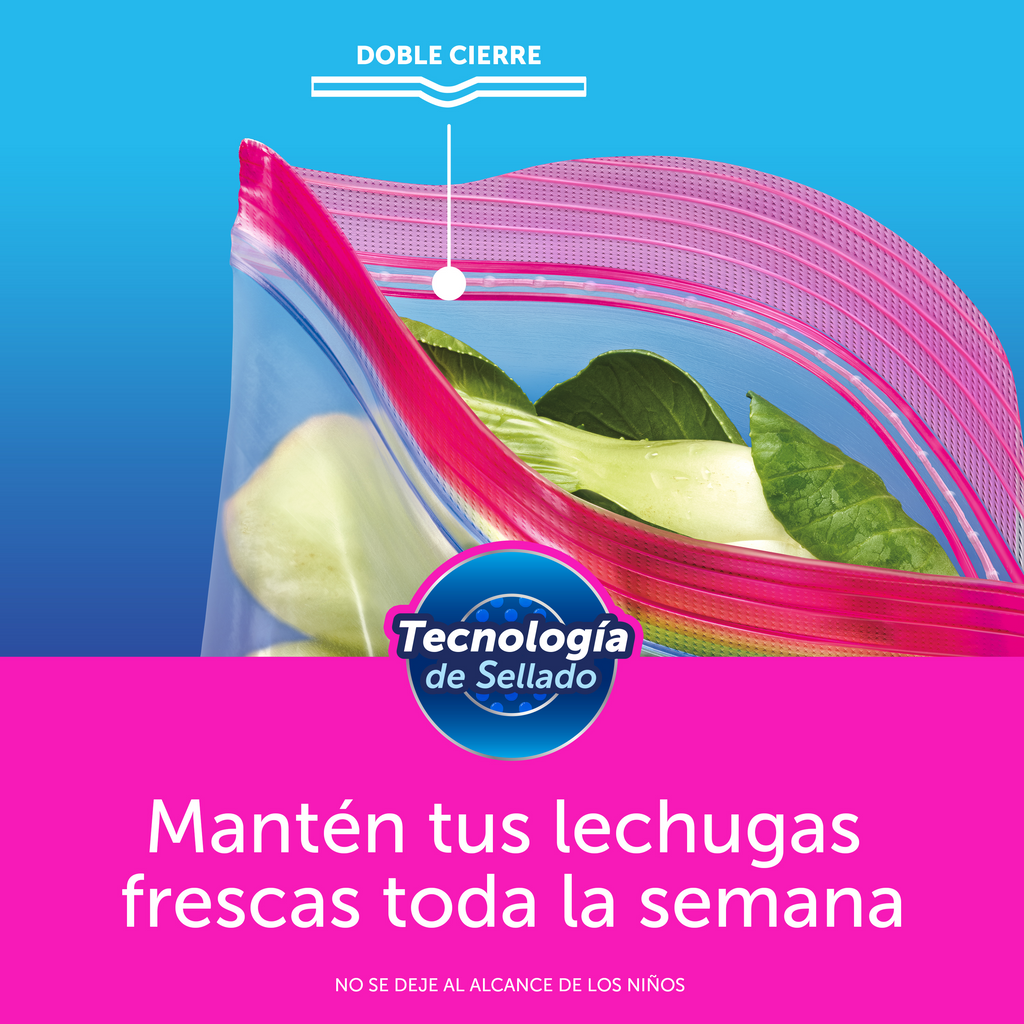 Ziploc Bolsa Reutilizable para Guardar Grande 20 piezas