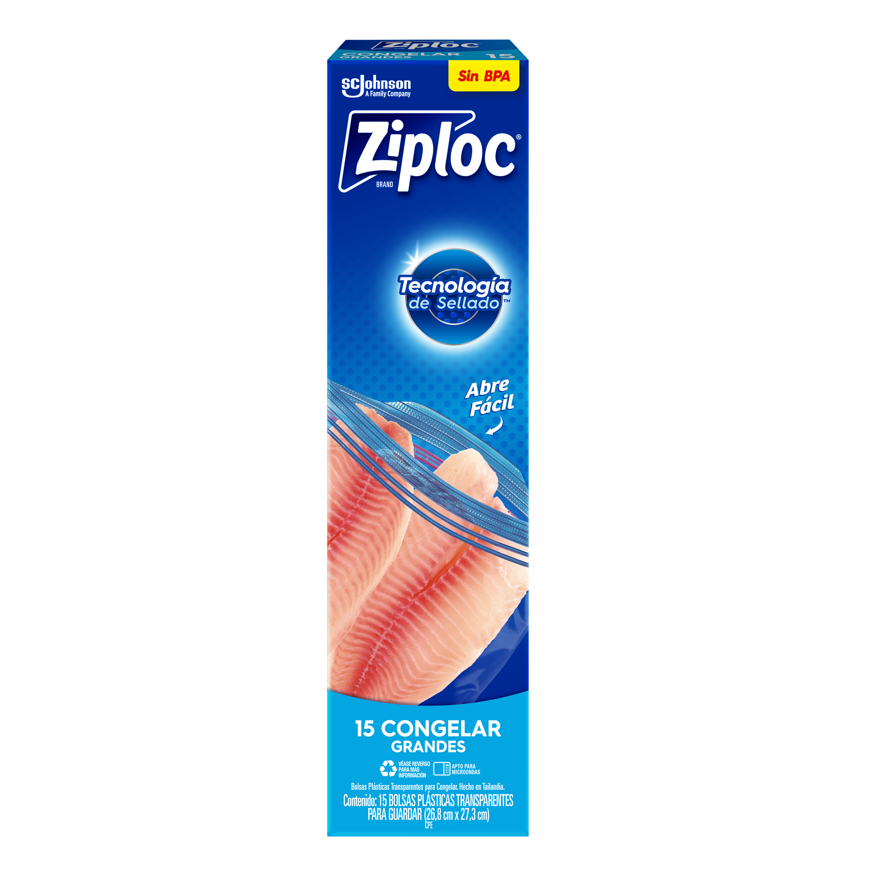 Ziploc Bolsa Reutilizable para Congelar Grandes 15 piezas